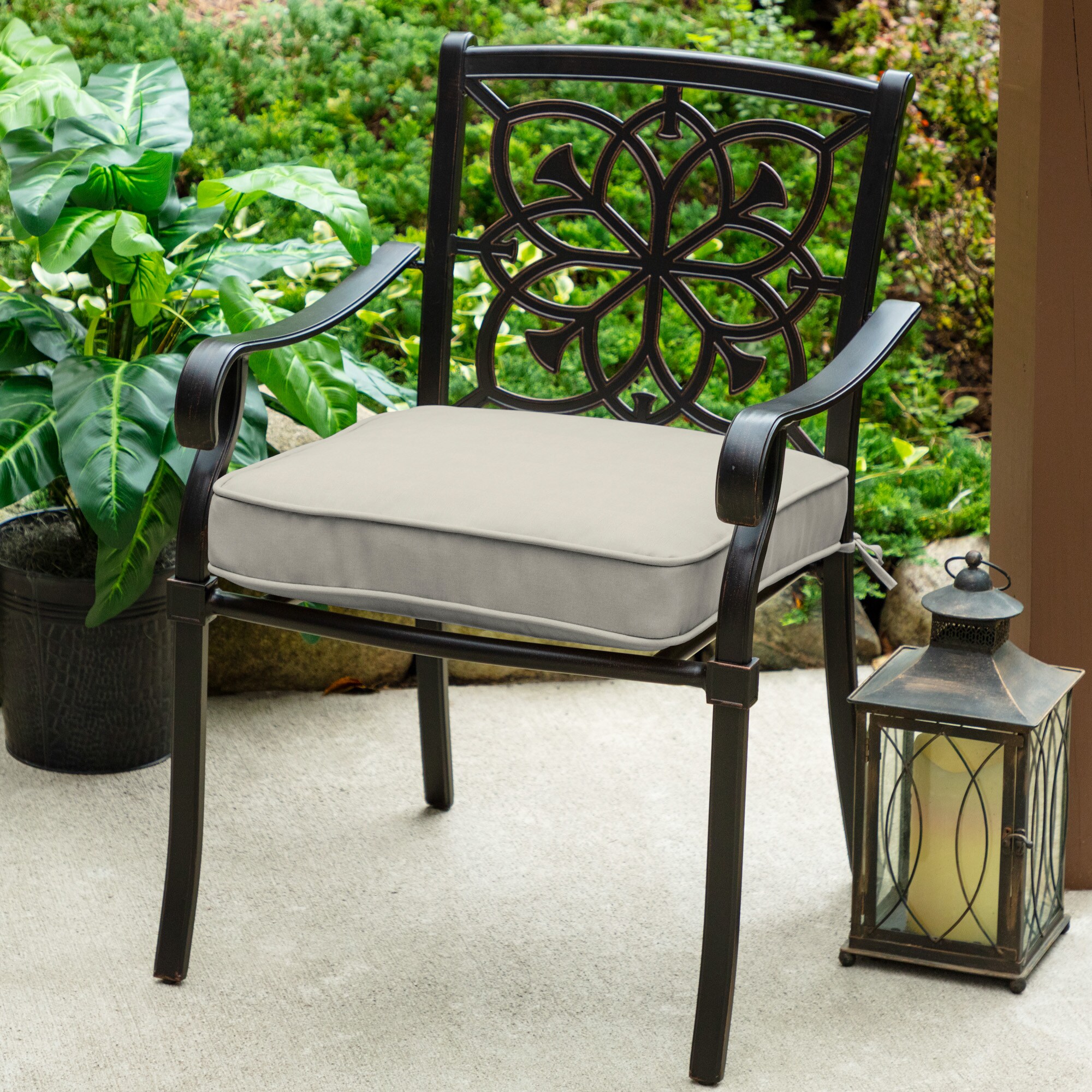 allen + roth Madera Linen Dove Grey Seat Pad at Lowes.com