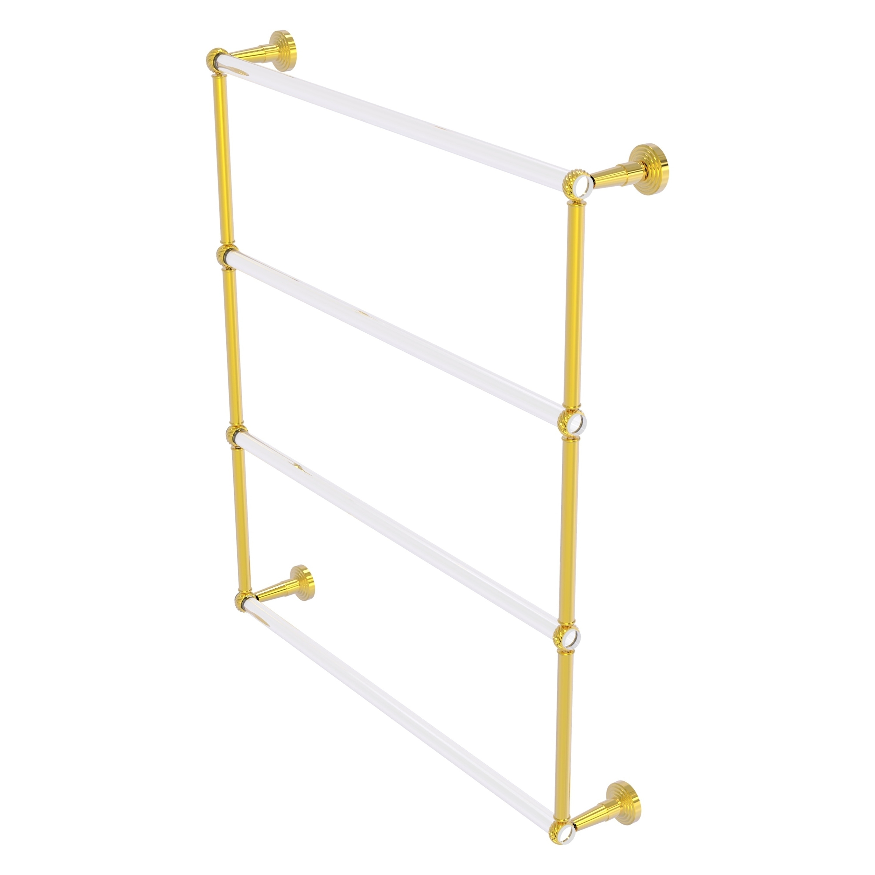 Allied Brass PB-28T-30-PB Pacific Beach 30-in double Polished Brass Wall mount 4-tier Towel Bar