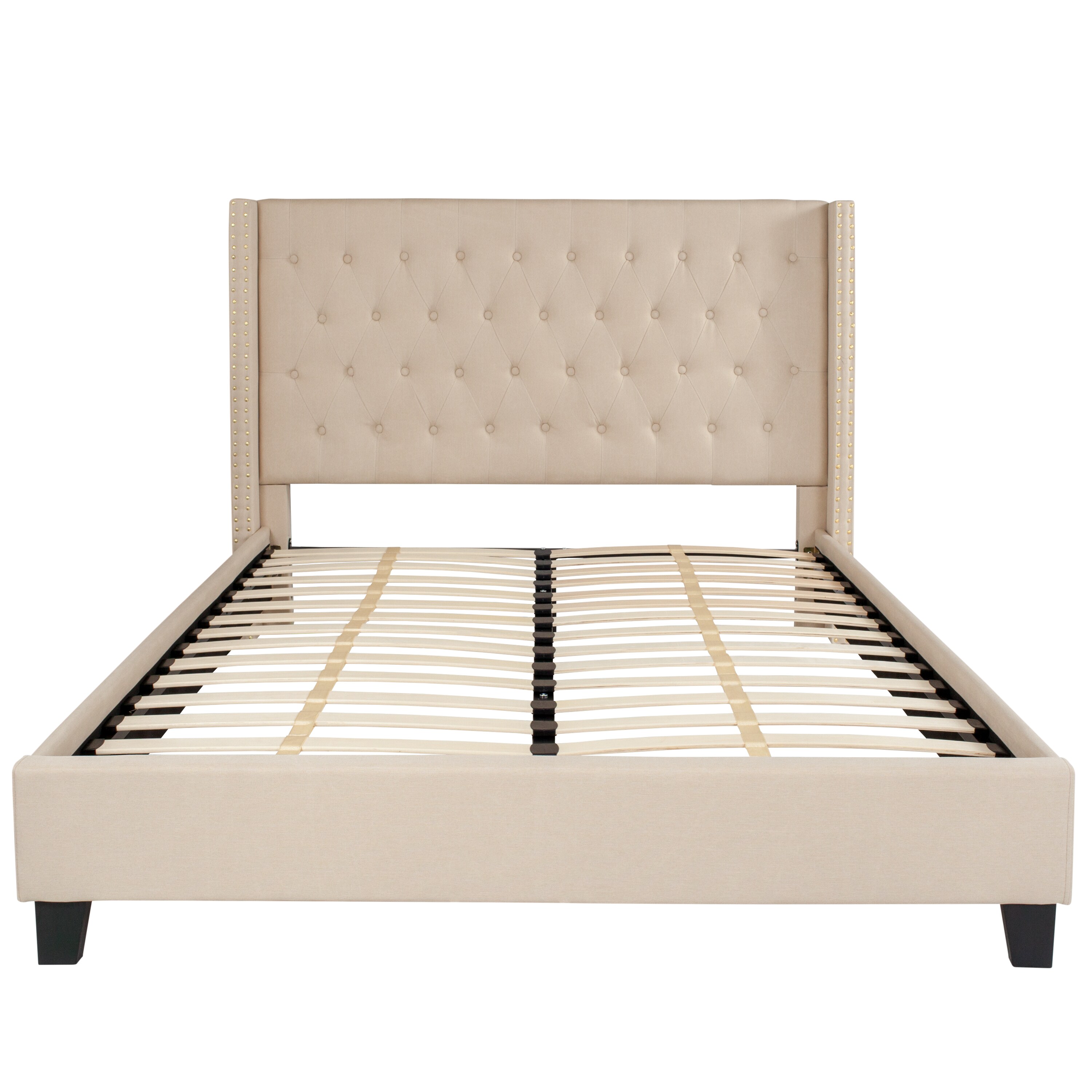 Flash Furniture Riverdale Beige Queen Upholstered Platform Bed in the ...