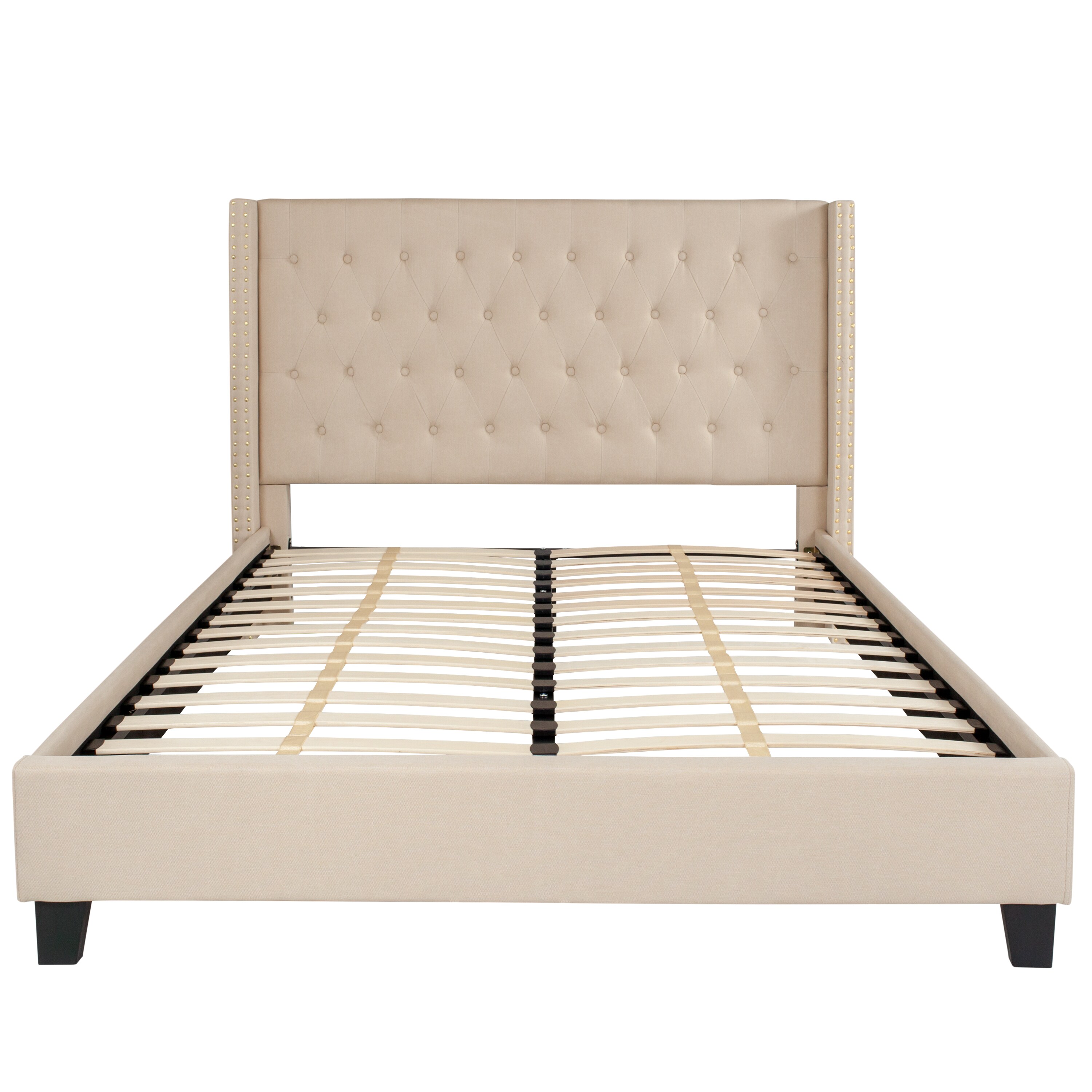 Flash Furniture Riverdale Beige Queen Upholstered Platform Bed In The 