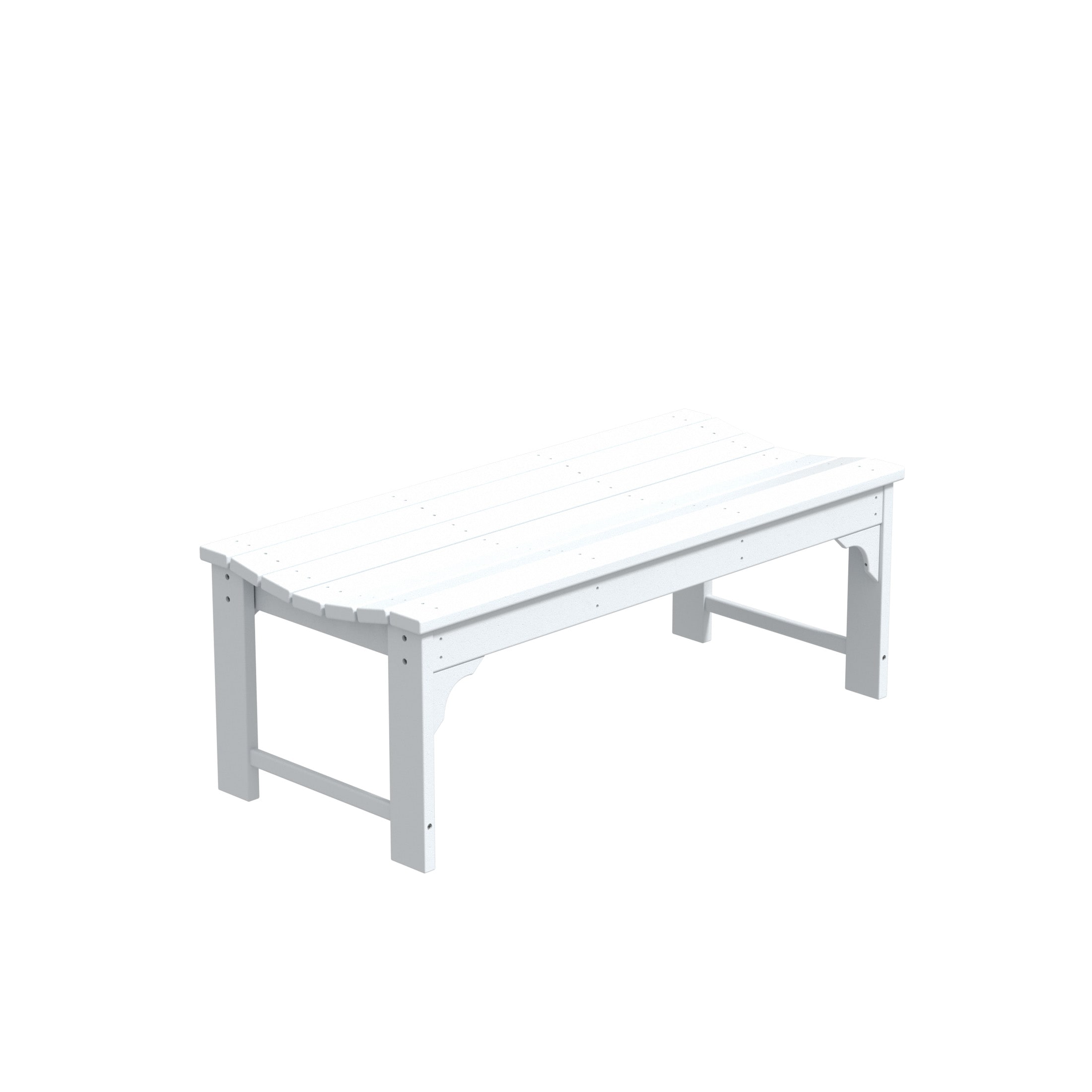 Westin Furniture OP2001-BN-WH Laguna 46-in W x 17.7-in H White HDPE Garden Bench