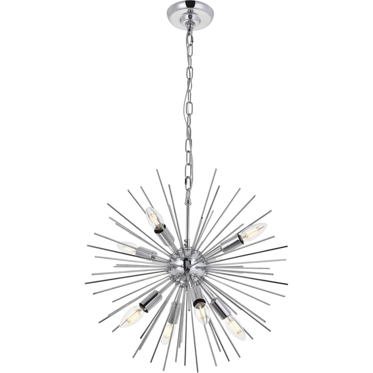 Elegant Lighting 1706644 Living District LD5051D20C Timber 8 Light 20 inch Chrome Pendant Ceiling Light