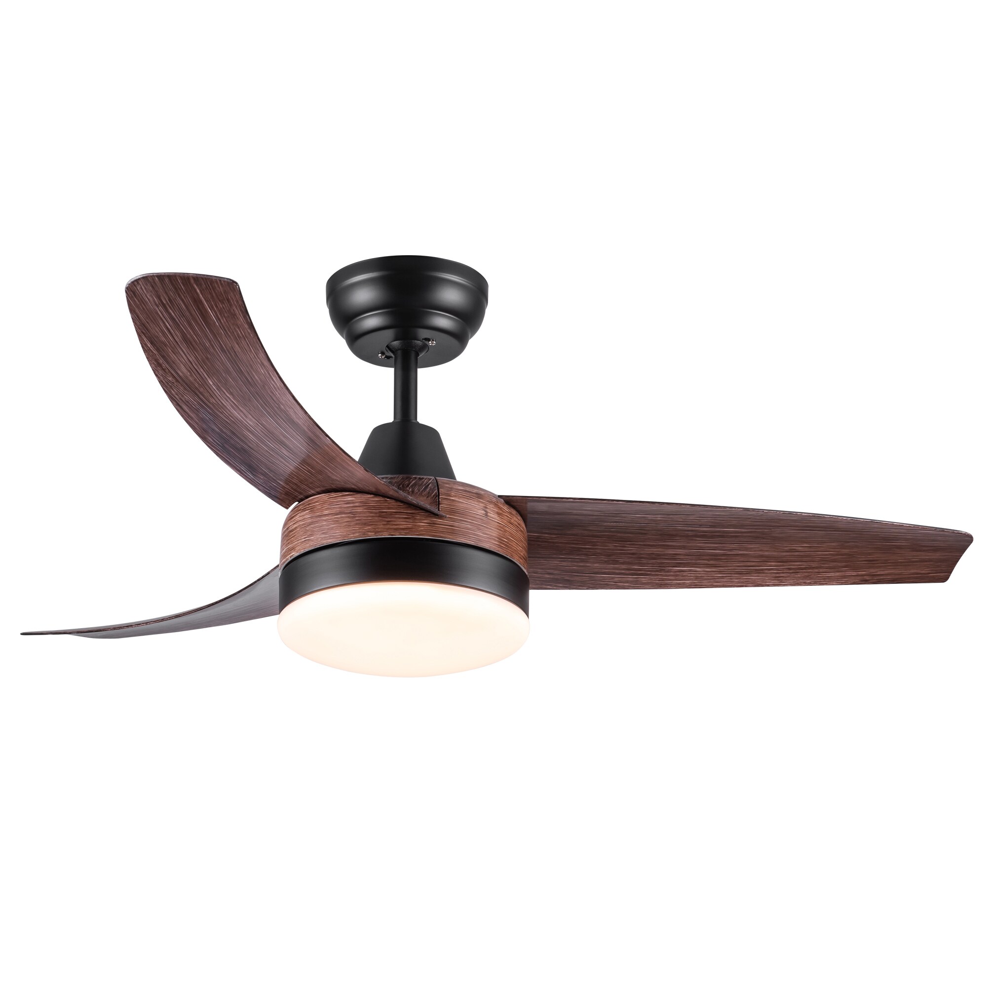 Bybafun YB5700027 42-in Color-Changing Integrated LED Outdoor Black with Finished Blades Ceiling Fan With Light - Remote Included ( 3 -Blade )
