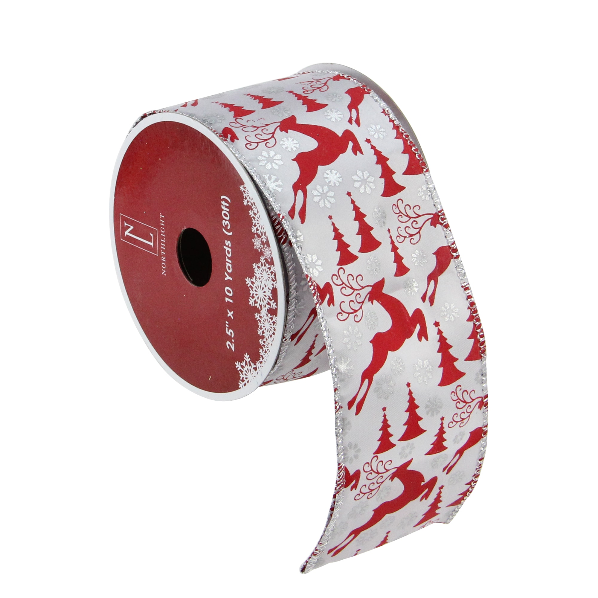 Northlight 32607785 30-ft L x 2.5-in W Silver Ribbon