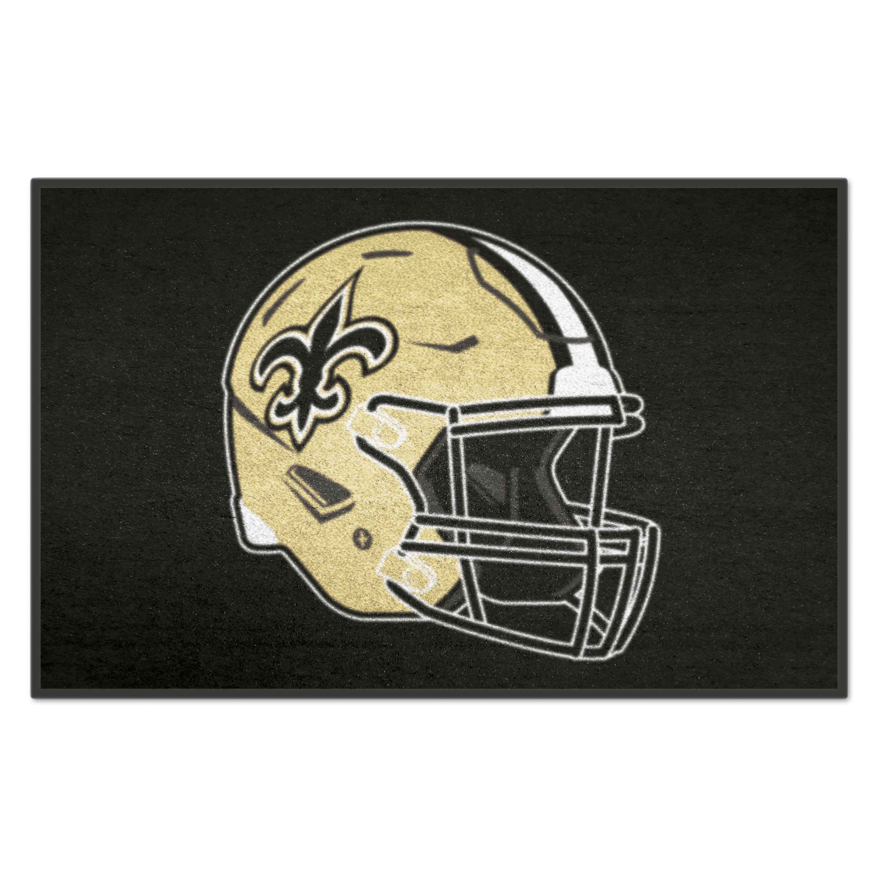 FANMATS 5772 New Orleans Saints 2-ft x 3-ft Black Nylon Rectangular Indoor Decorative Sports Door Mat