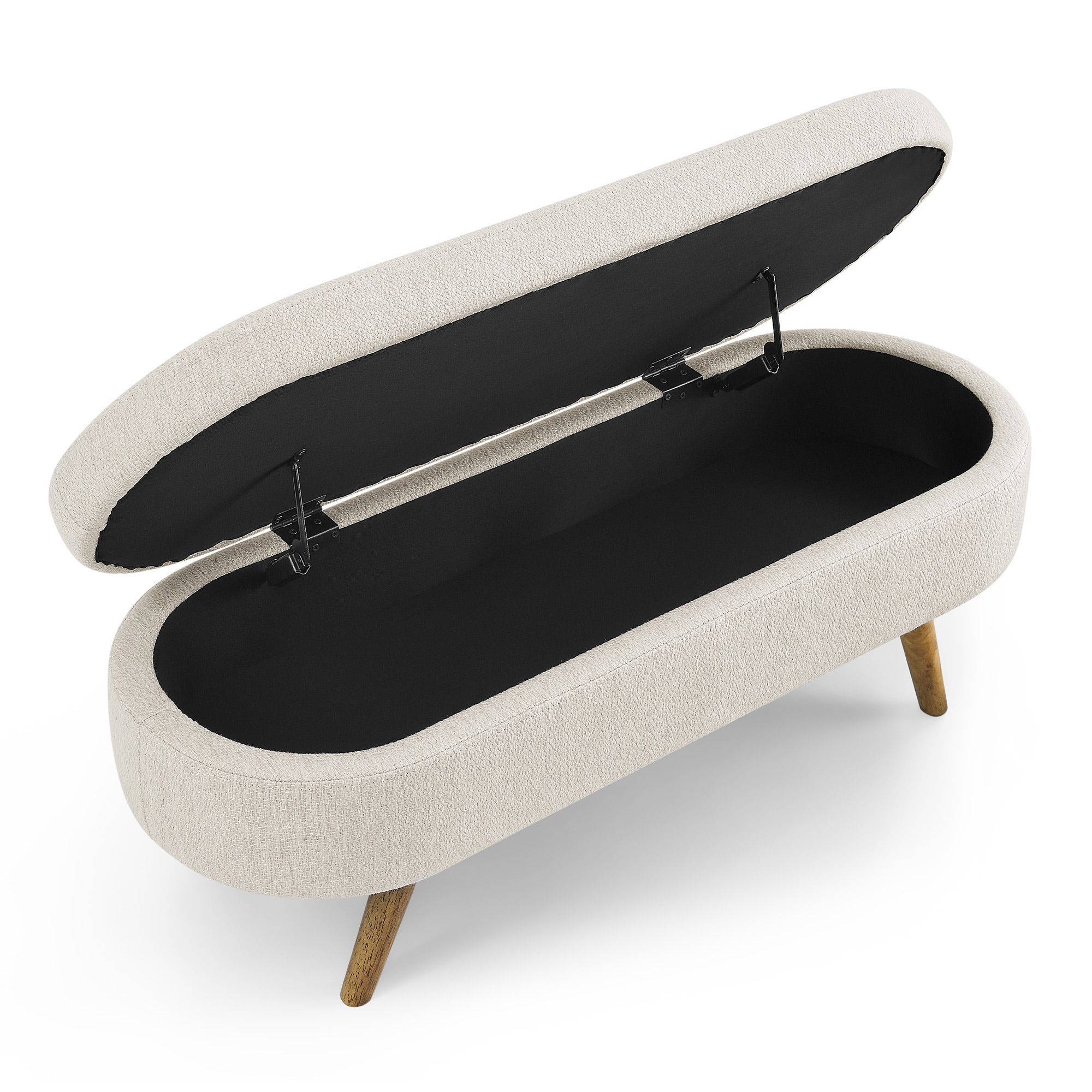Bybafun YD2300006 Casual Beige Accent Bench with Storage 43.5-in x 16-in x 16-in