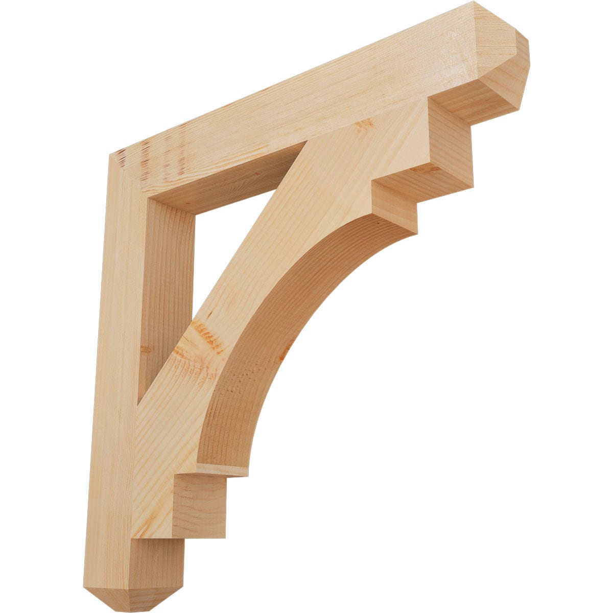 Ekena Millwork BKT04X28X28MRC04SDF Merced craftsman smooth 3-1/2-in x 28-in x 28-in Douglas fir Brown Wood Standard bracket