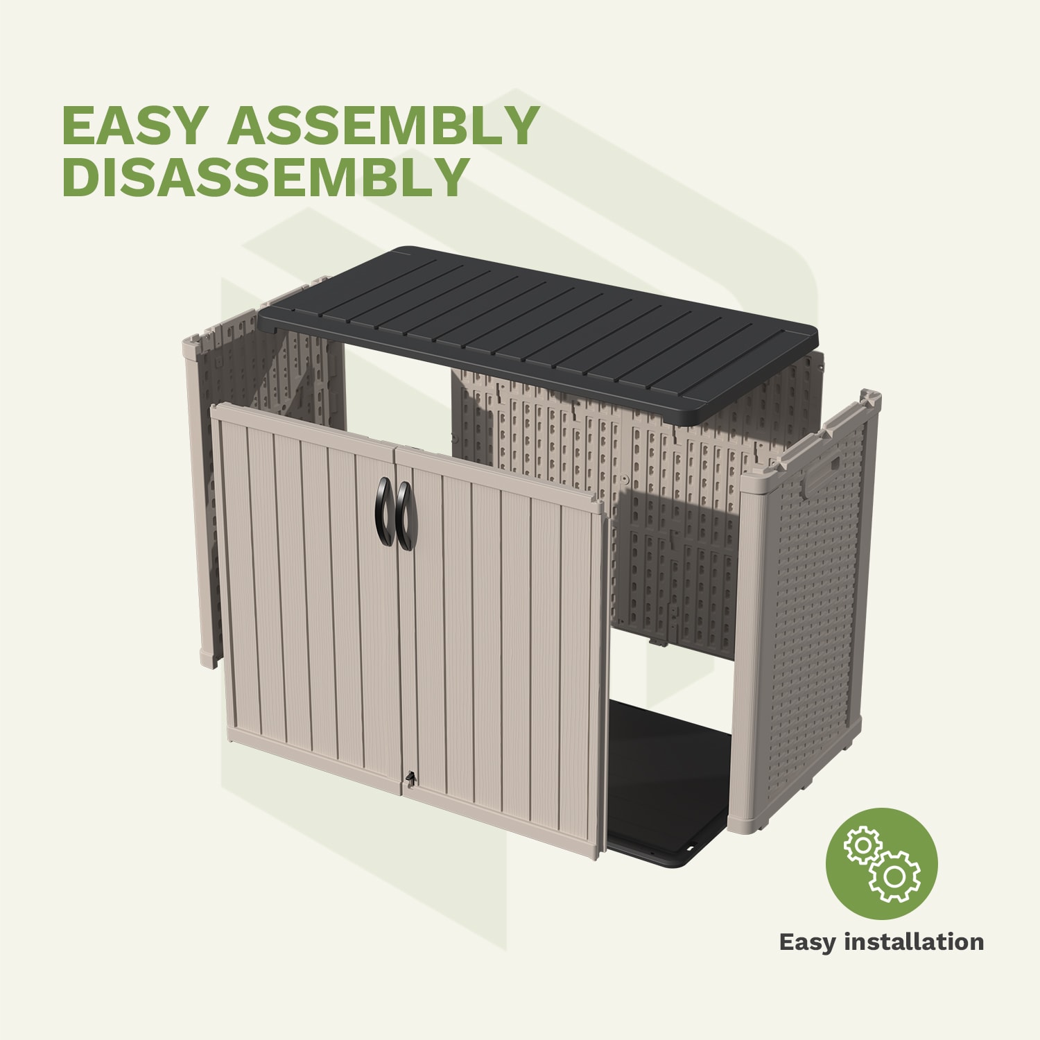 Patiowell LS-0494B-DGYBG Vinyl-Resin-Storage-Buildings - View #5