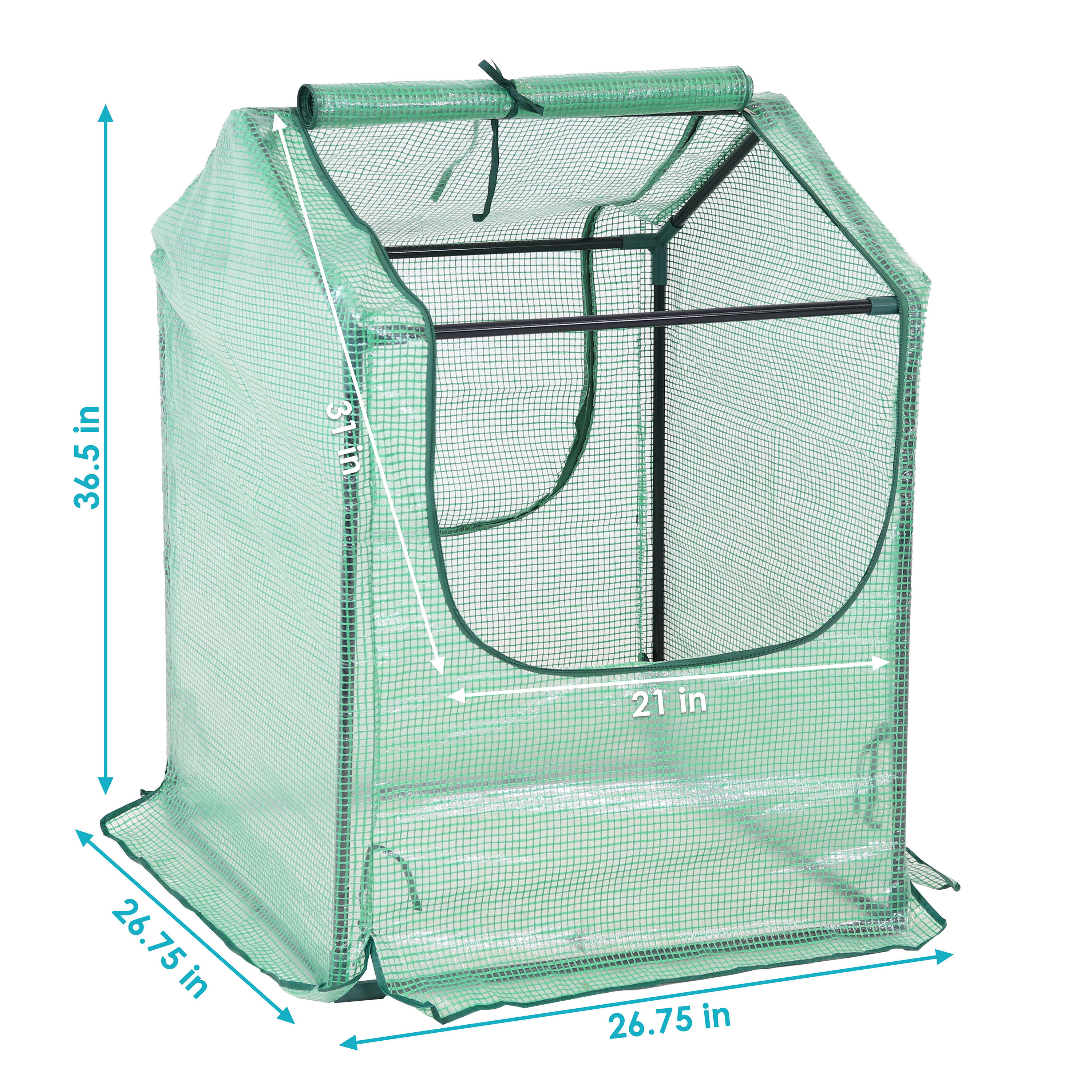 Sunnydaze Decor Sunnydaze Mini Greenhouse with Side Doors Green 2' x  2' in the Greenhouses department at