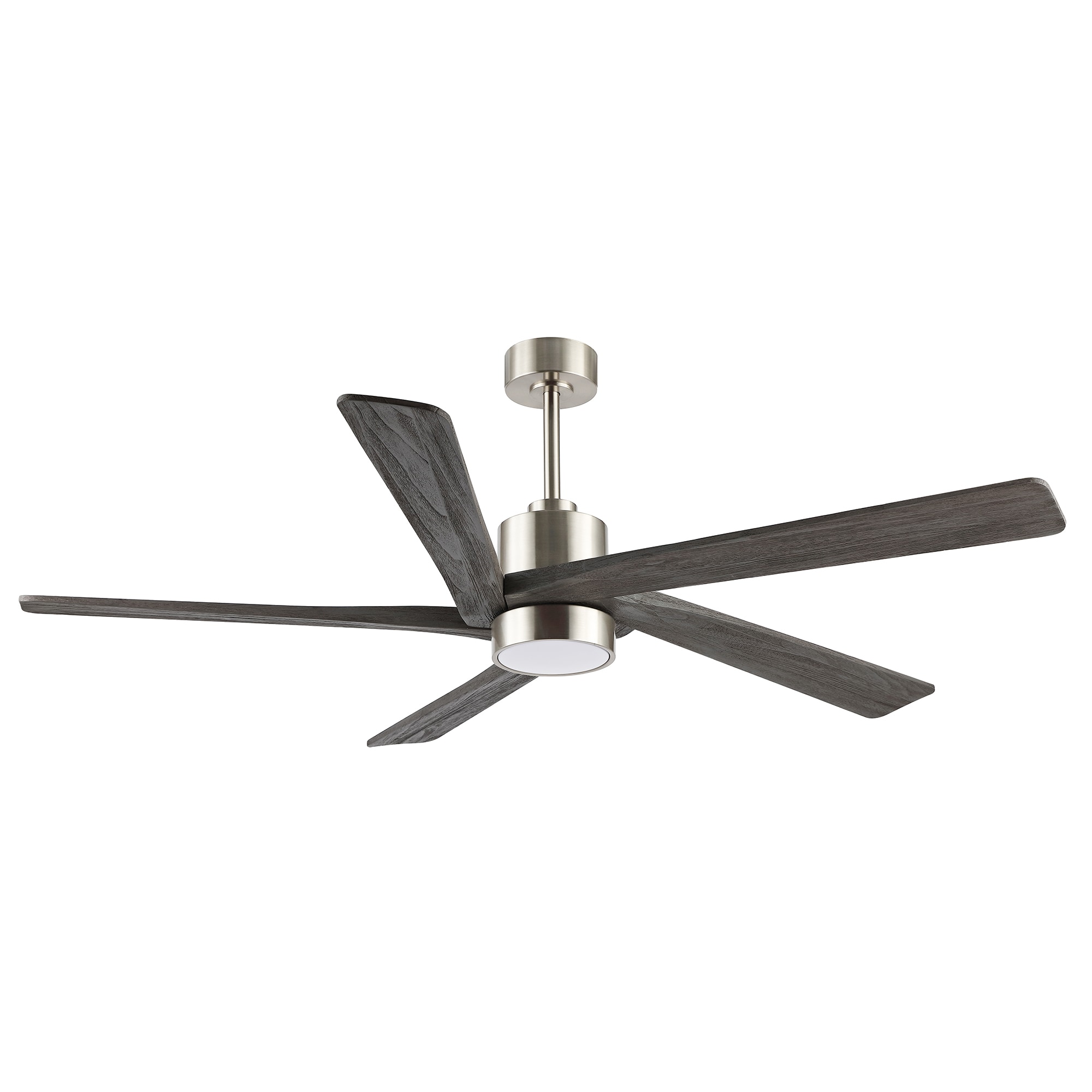 GETLEDEL LECF-BS08-BZ 64-in Color-Changing Integrated LED Brushed Nickel with Dark Gray Blades Ceiling Fan With Light - Remote Included ( 5 -Blade )