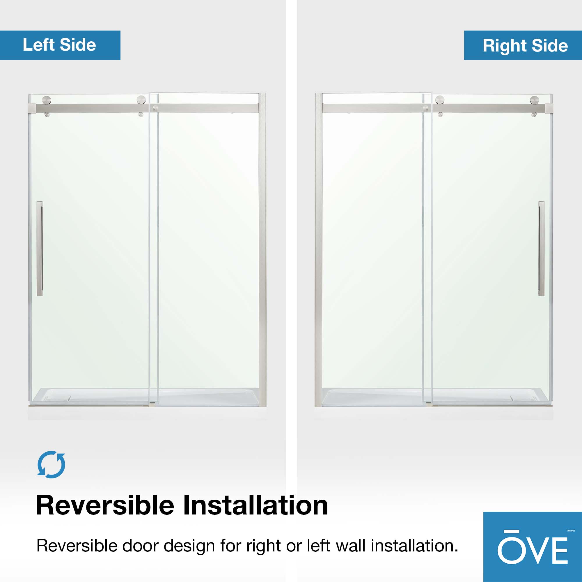 Bel 32" x 60" Satin Nickel Frameless Alcove Shower Kit