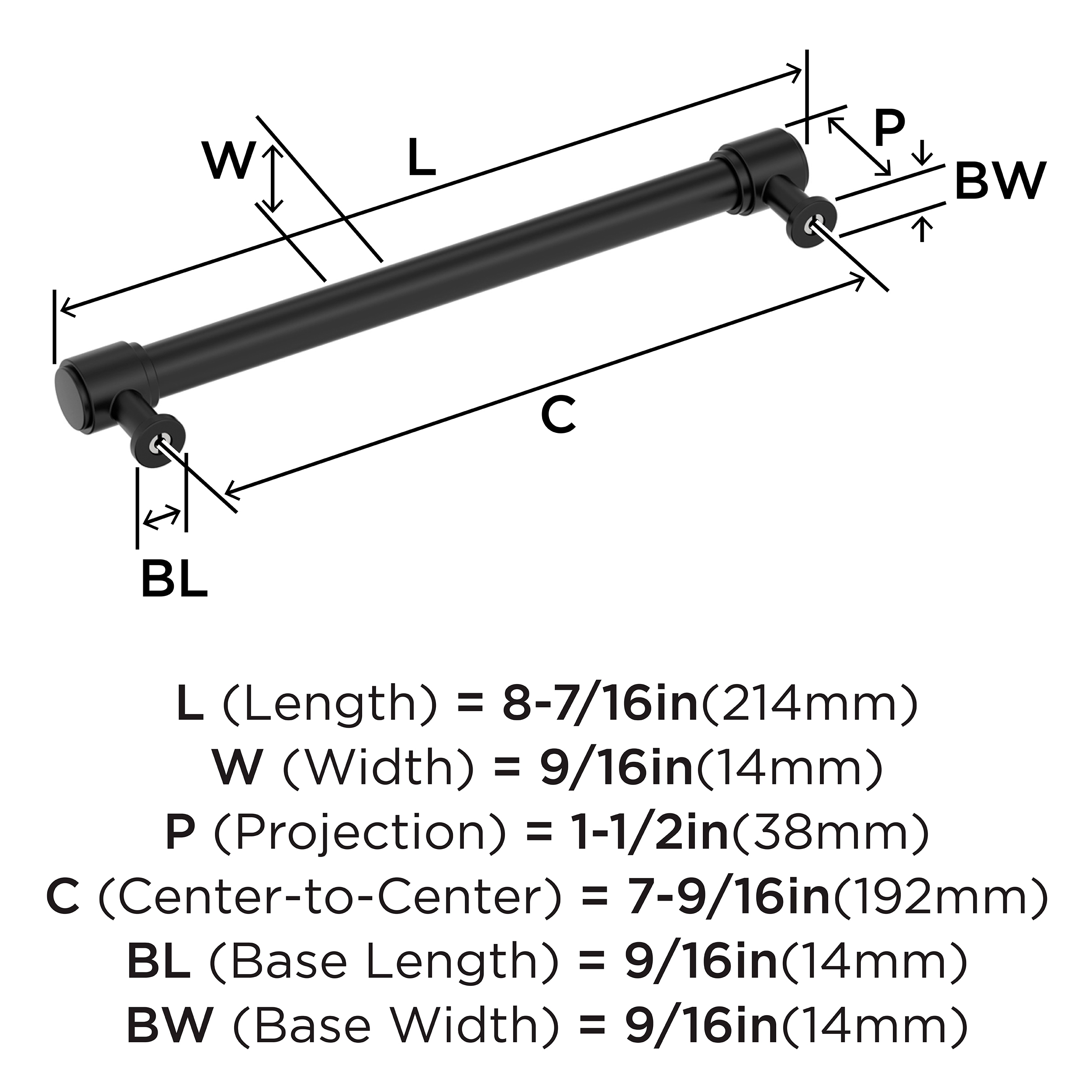 Amerock BP37466MB Cabinet-Pulls - View #4