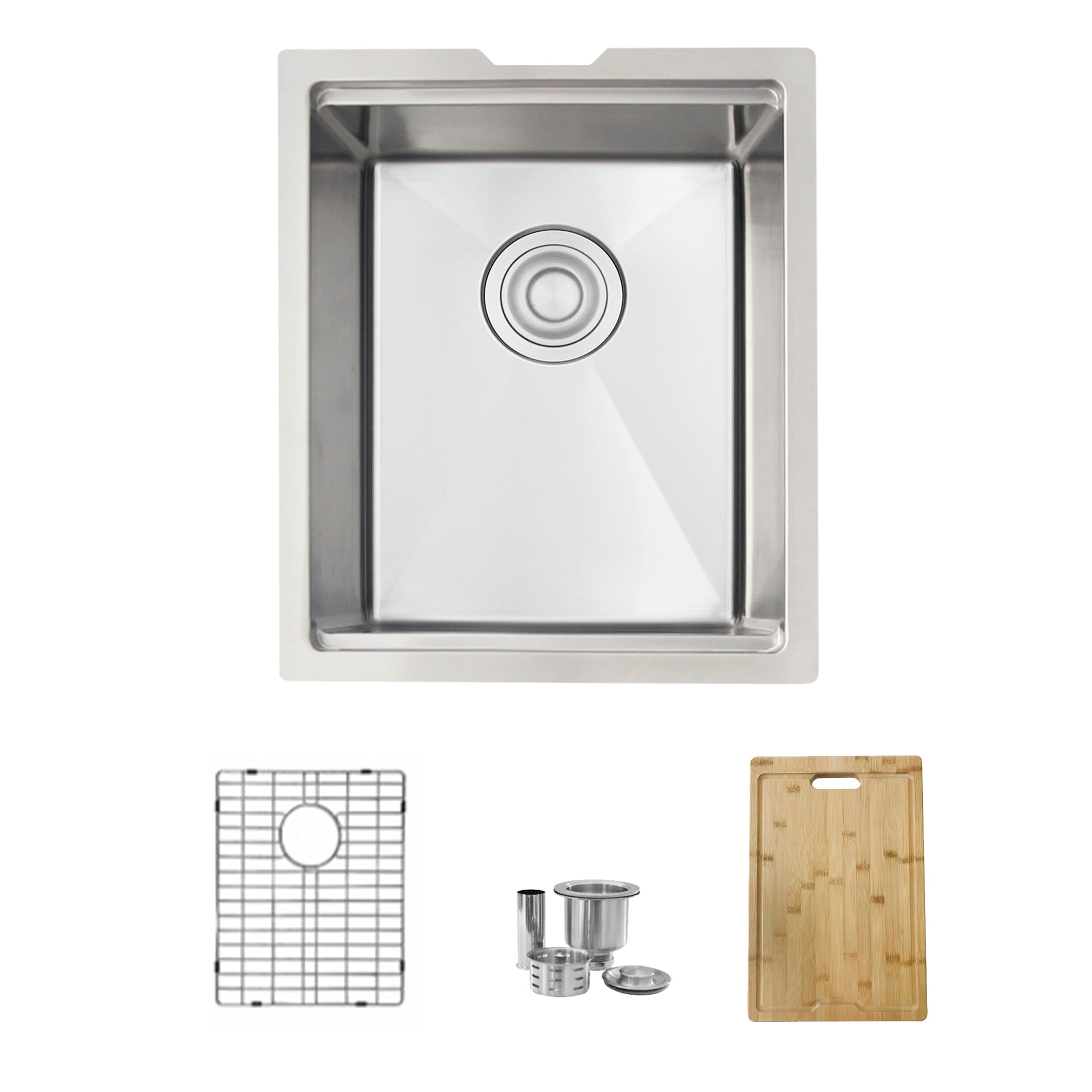 Stylish S-610W1 Undermount 15-in x 19-in Stainless steel Single bowl 16 -Gauge Kitchen Sink