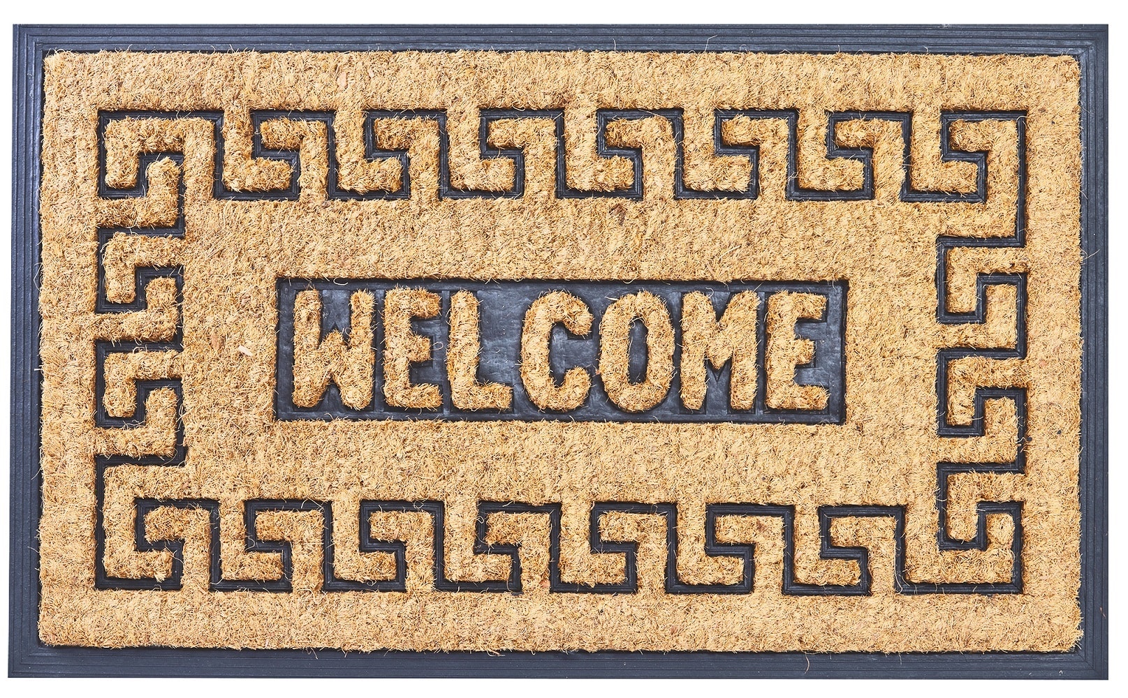 Envelor 3-ft x 5-ft Black Border Rectangular Outdoor Decorative Welcome  Door Mat in the Mats department at