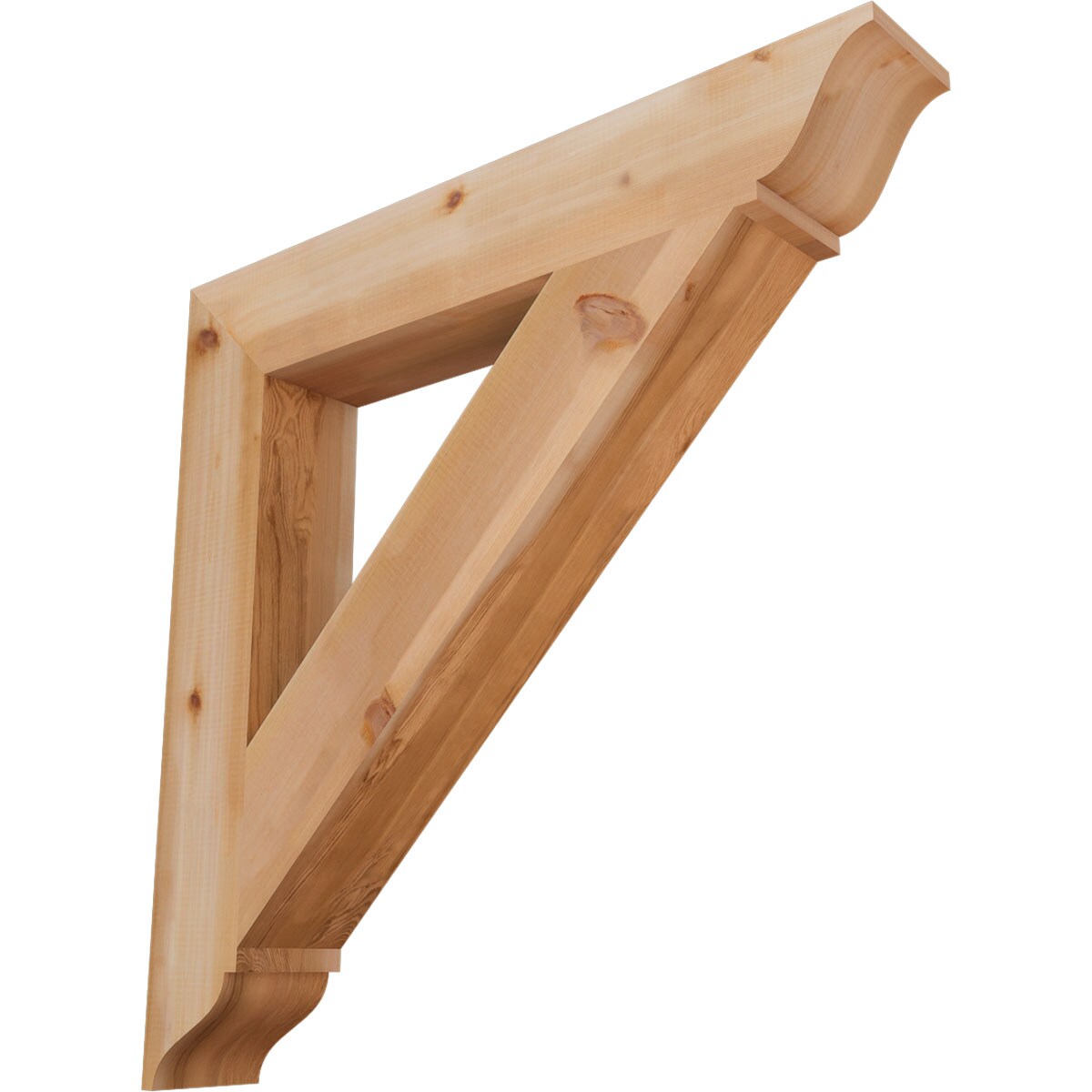 Ekena Millwork BKT06X38X38TRA01SWR Traditional traditional smooth 5-1/2-in x 38-in x 38-in Western red cedar Brown Wood Standard bracket