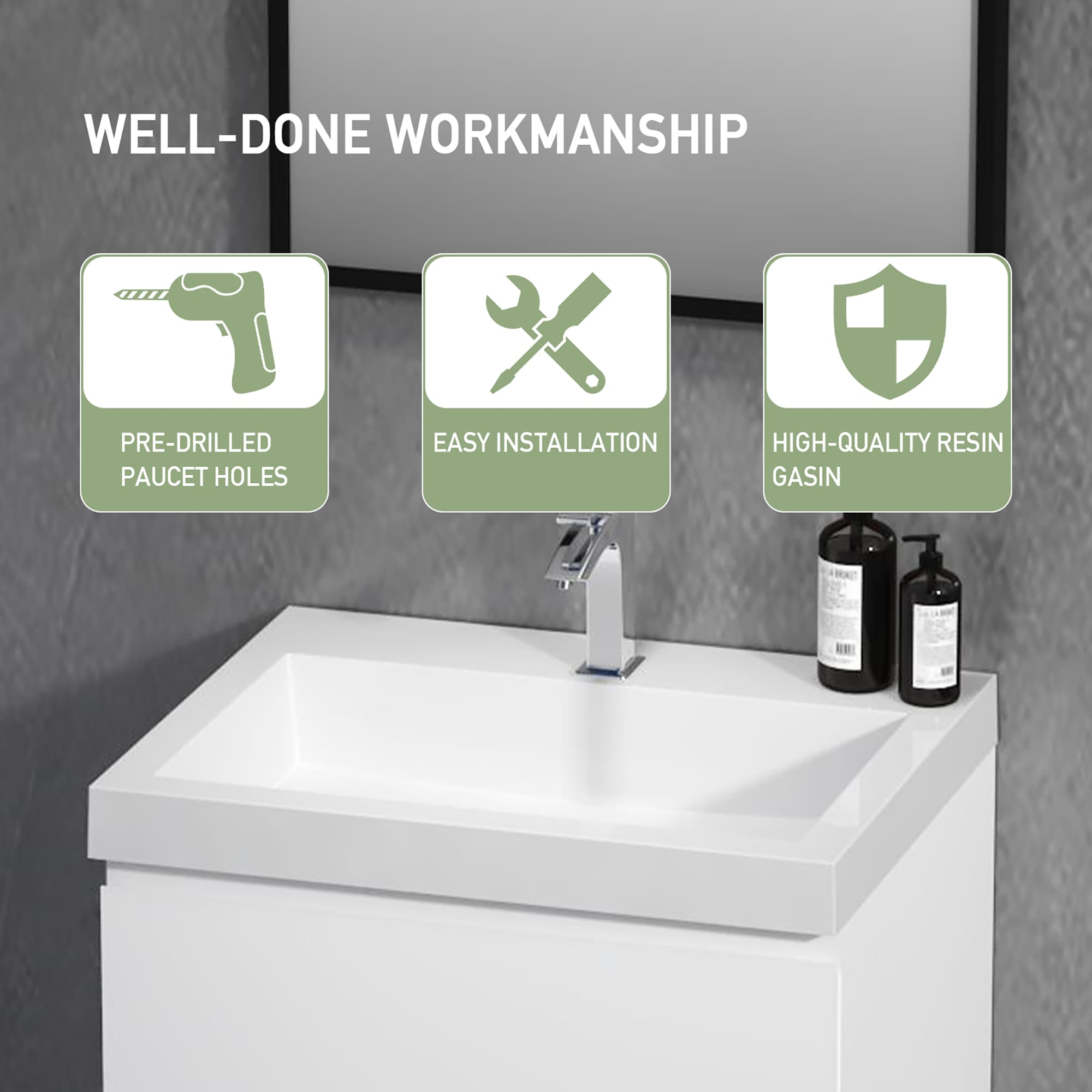 WELLFOR AYTO-24WH Bath-Vanity-Combo - View #4