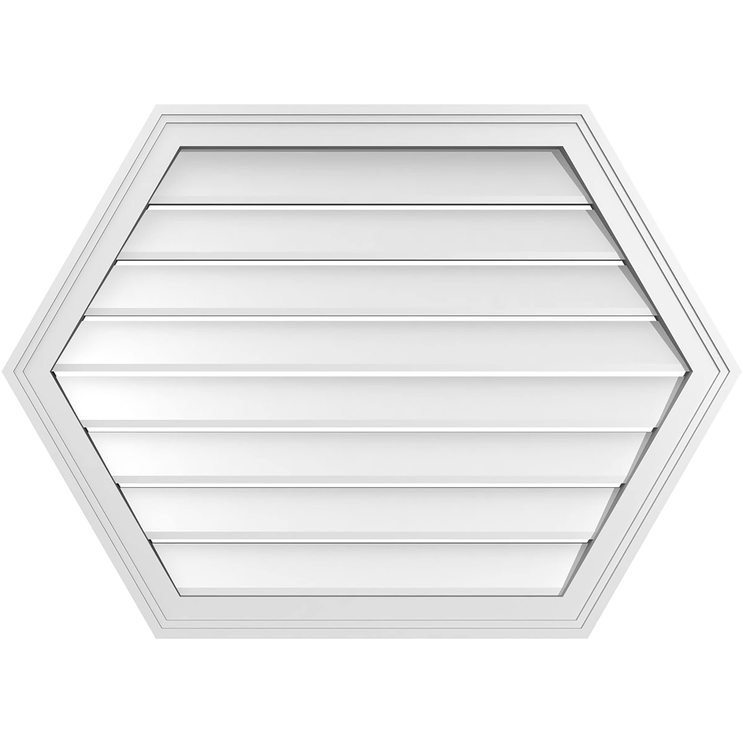 Ekena Millwork GVPHP36X2602SF 36-Inches x 26-Inches Off-white Peaked PVC Gable Louver Vent