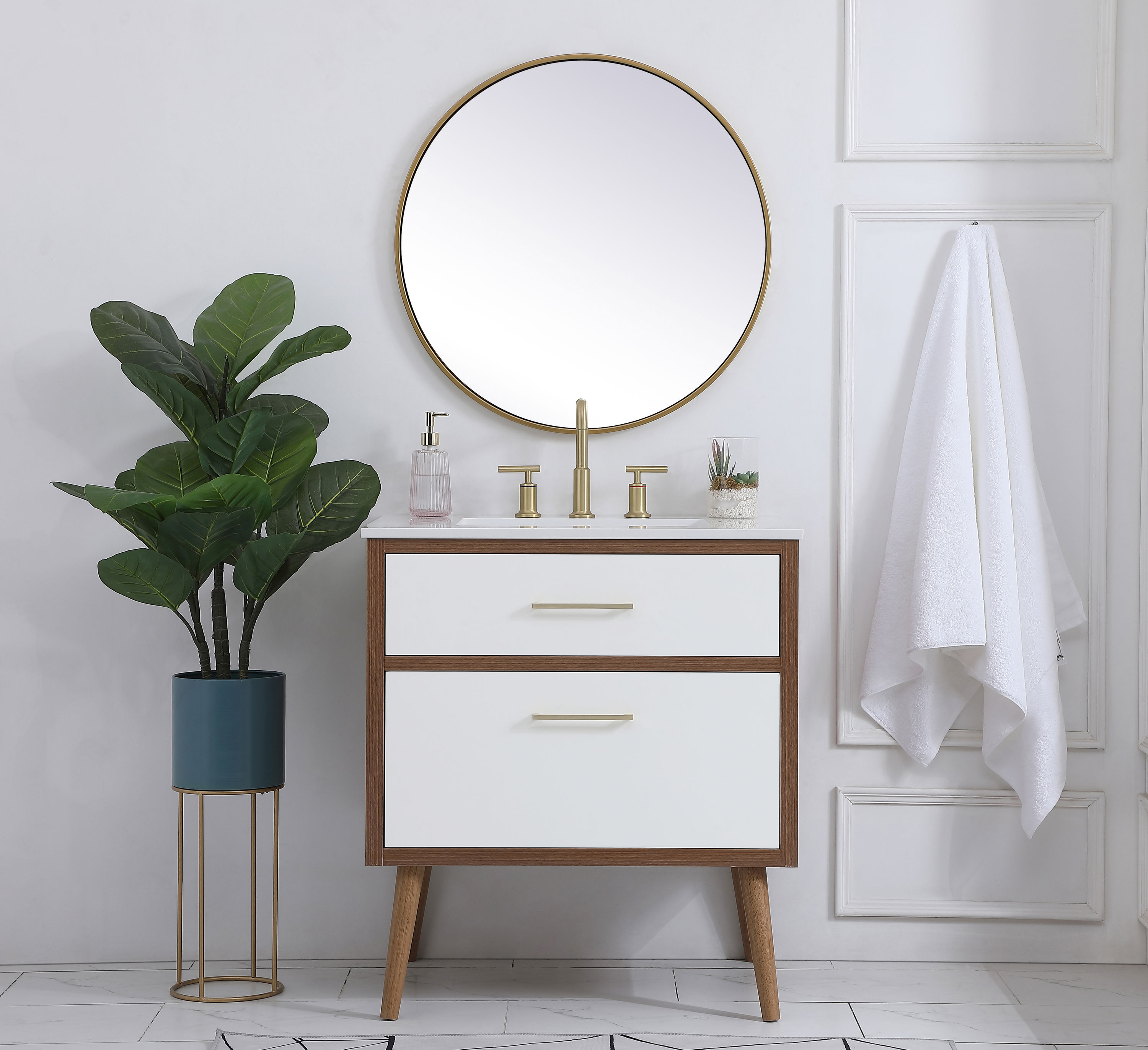 Elegant Decor HF123090WH Bath-Vanity-Combo - View #5