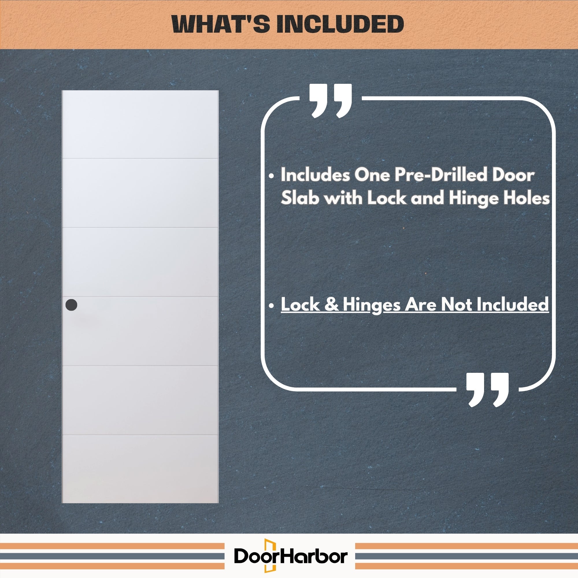 Door Harbor 32-in x 80-in Interior Wood Door Slab 5-Line Flush Left ...