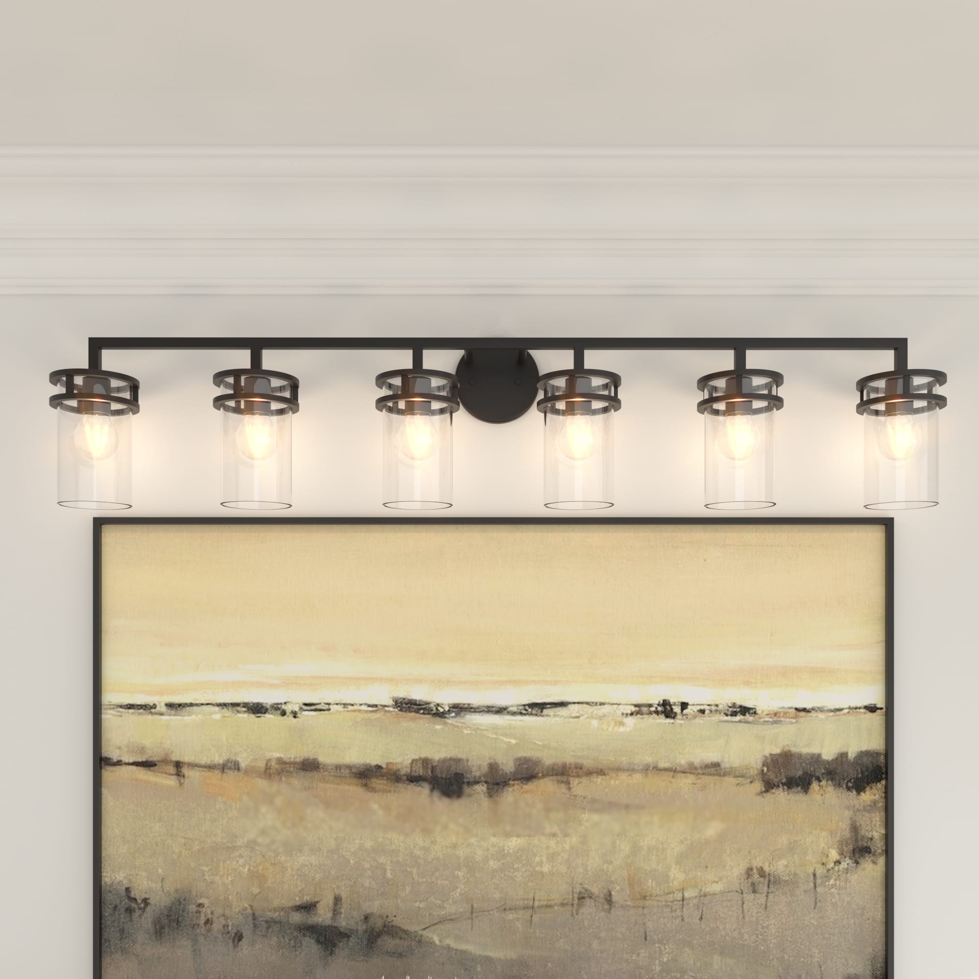 ACROMA 44306AZCL Brielle 50-in 6 -Light Matte Black Modern/contemporary Vanity light