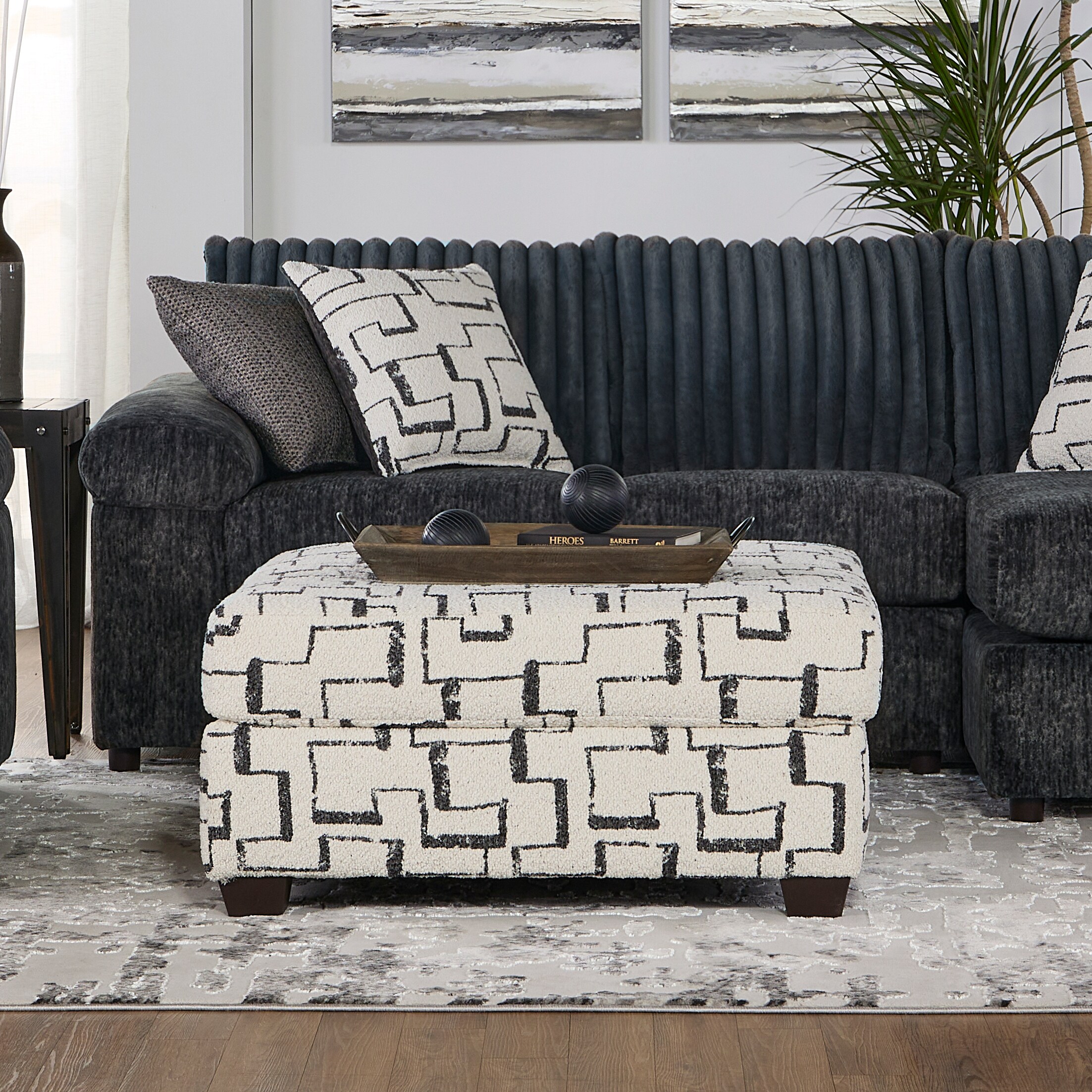 Roundhill Furniture LHU1350OT-RT Indoor-Ottomans - View #4