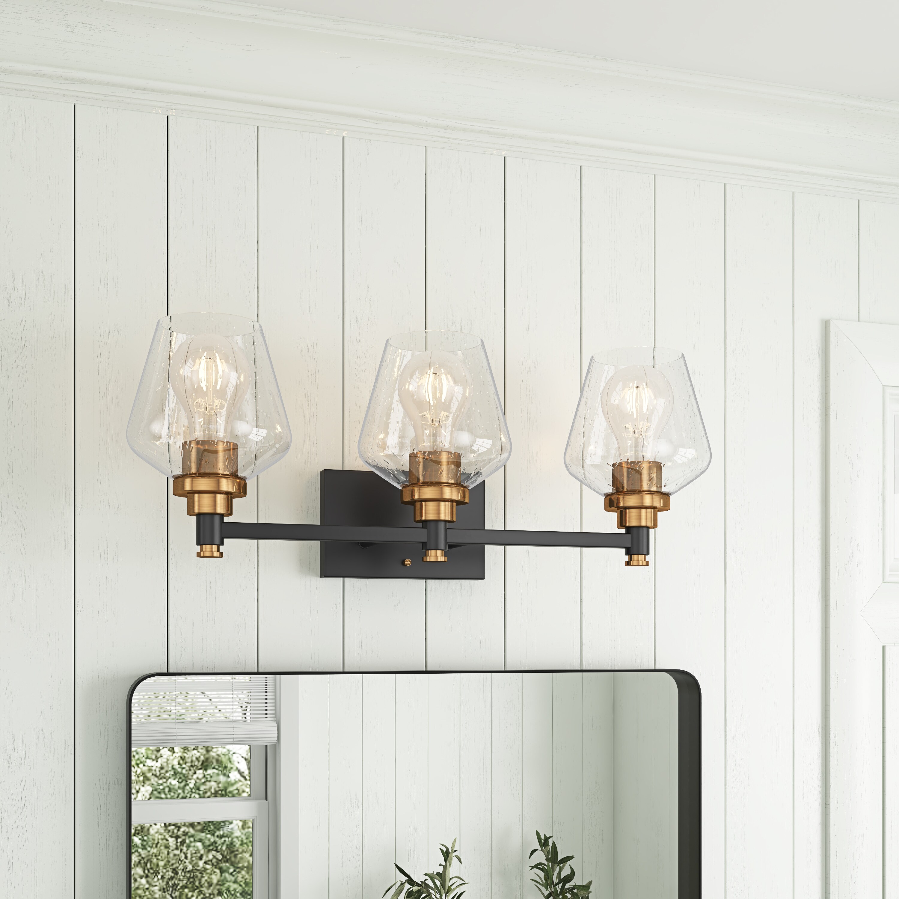 Aiwen WHH-2083 21.85-in 3 -Light Black Modern/contemporary Vanity light