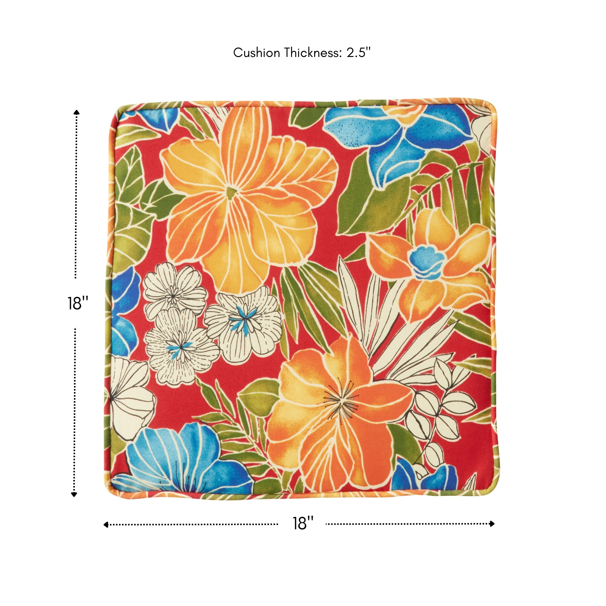 Greendale Home Fashions OP2100S4-ALOHA-RED Patio-Furniture-Cushions - View #3