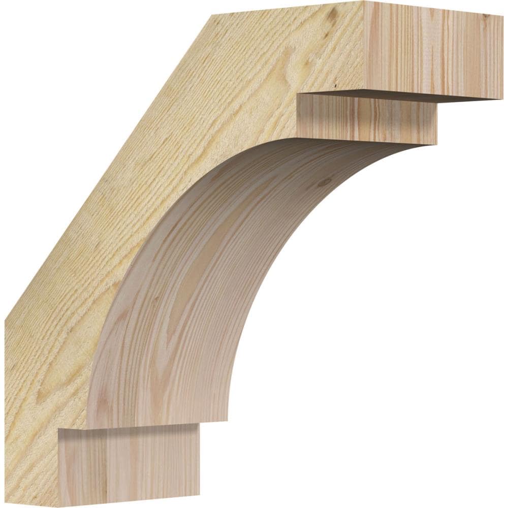 Ekena Millwork BRC06X14X14MRC00RDF 6-in x 14-in x 14-in Douglas Fir Unfinished Wood Merced Rough Sawn Knee Brace
