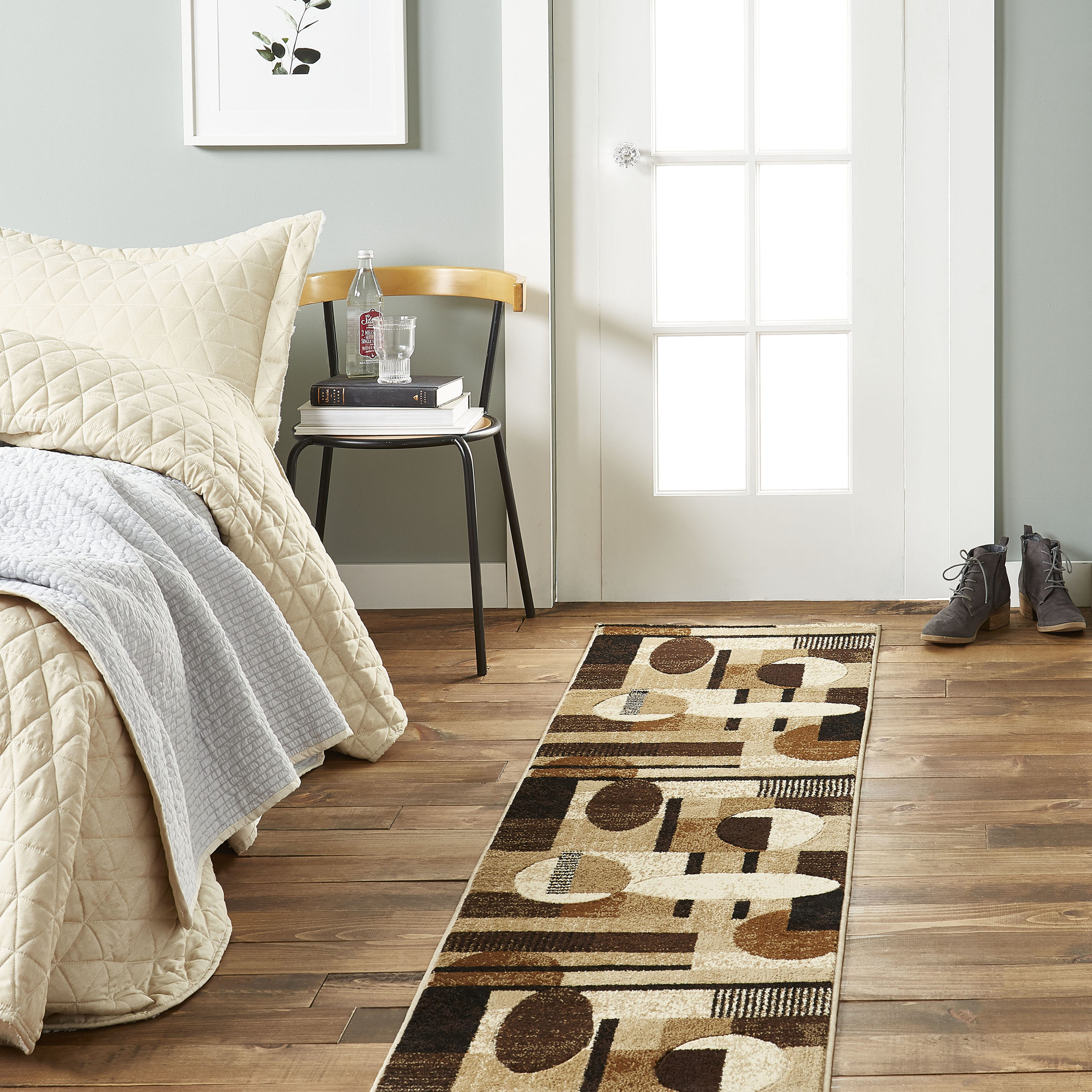 Home Dynamix Jasmine Contemporary Geometric Runner Area Rug, Brown/Beige, 1'9"x7'2"