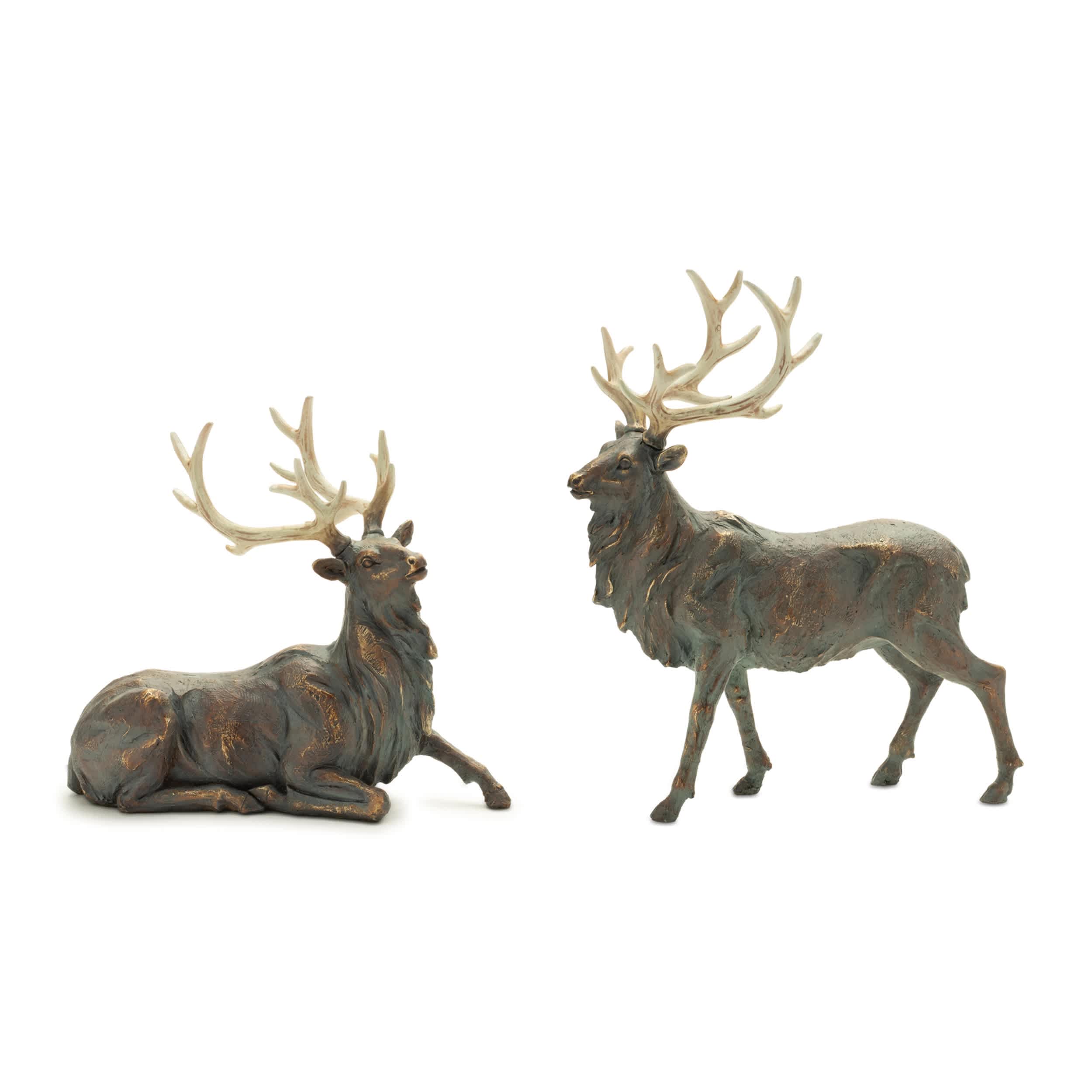 Melrose International 95040DS Elegant Resin Deer Set of 2