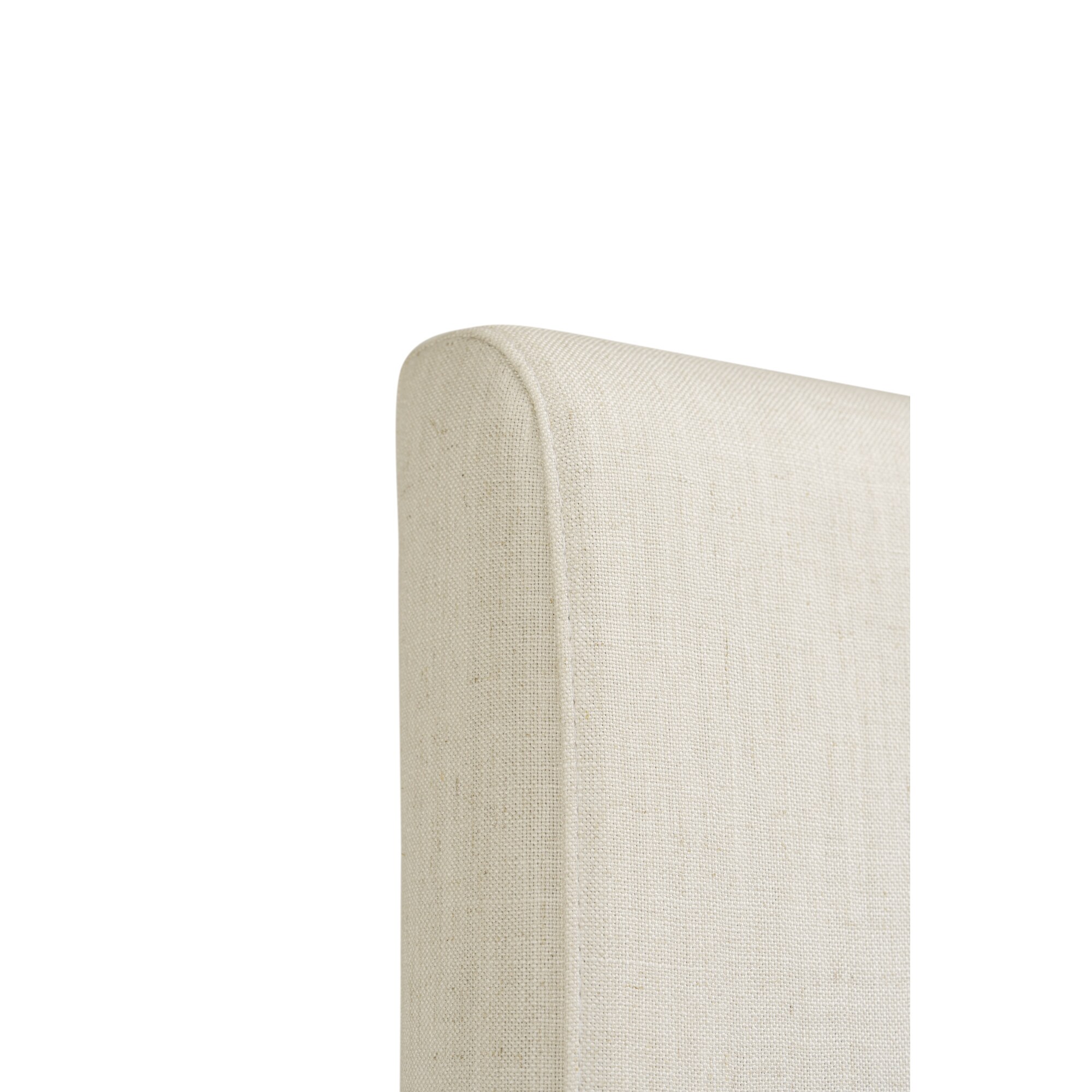 Natural White Sand Upholstered Bar Height Stools with Wood Base, Set of 2
