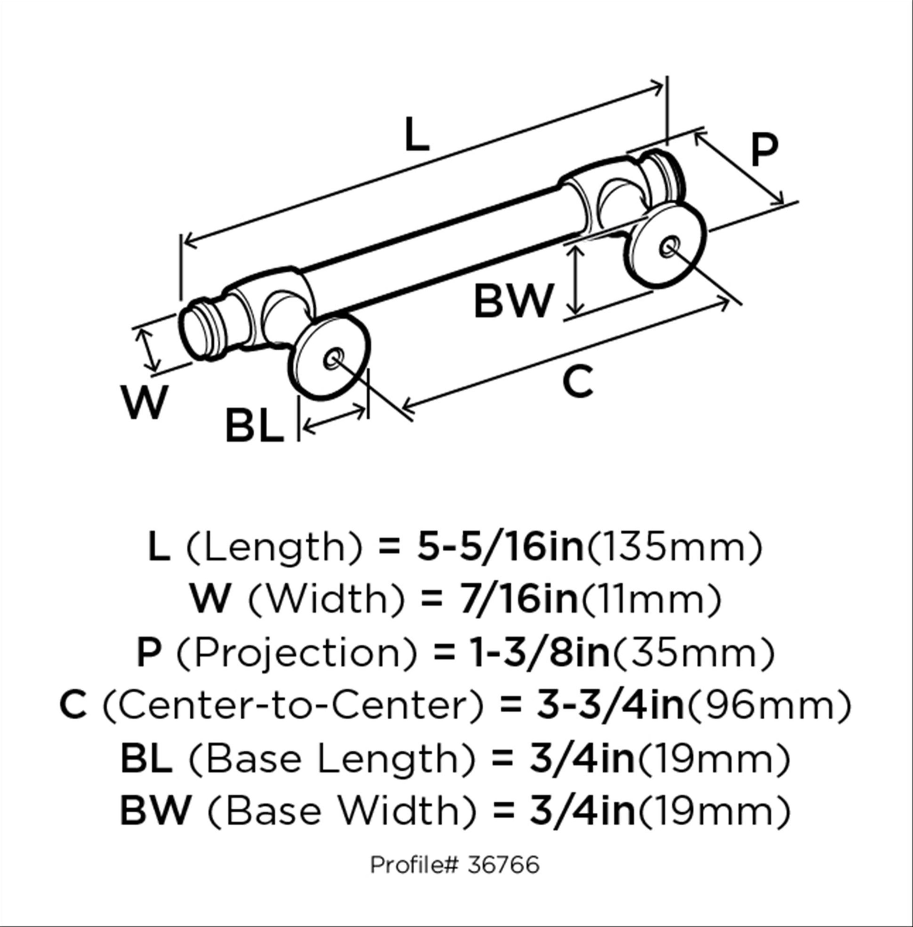 Amerock Winsome 3-3/4 in. (96 mm) Polished Chrome Cabinet Drawer