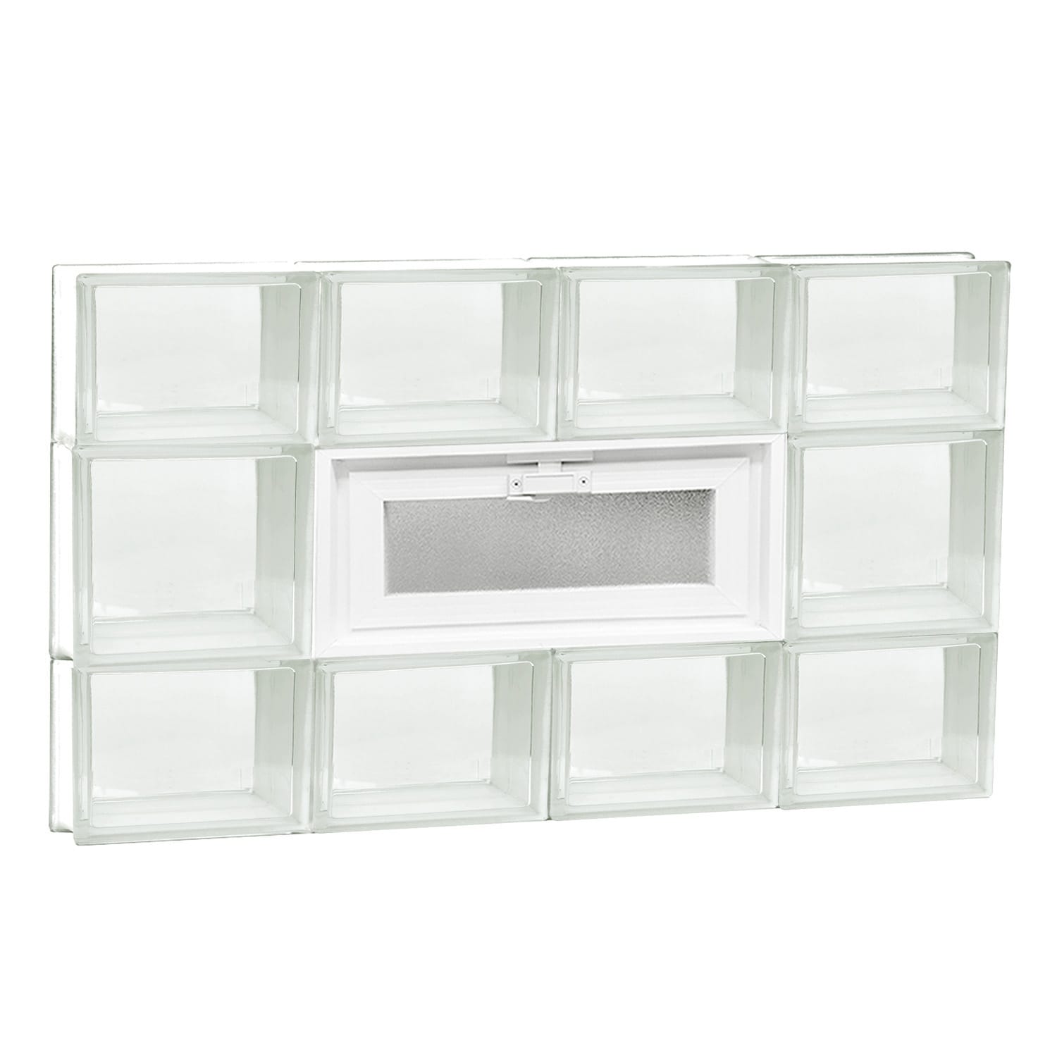 REDI2SET V3220CL Clear Glass 31-in x 19-1/4-in Frameless Replacement Vented Glass Block Window