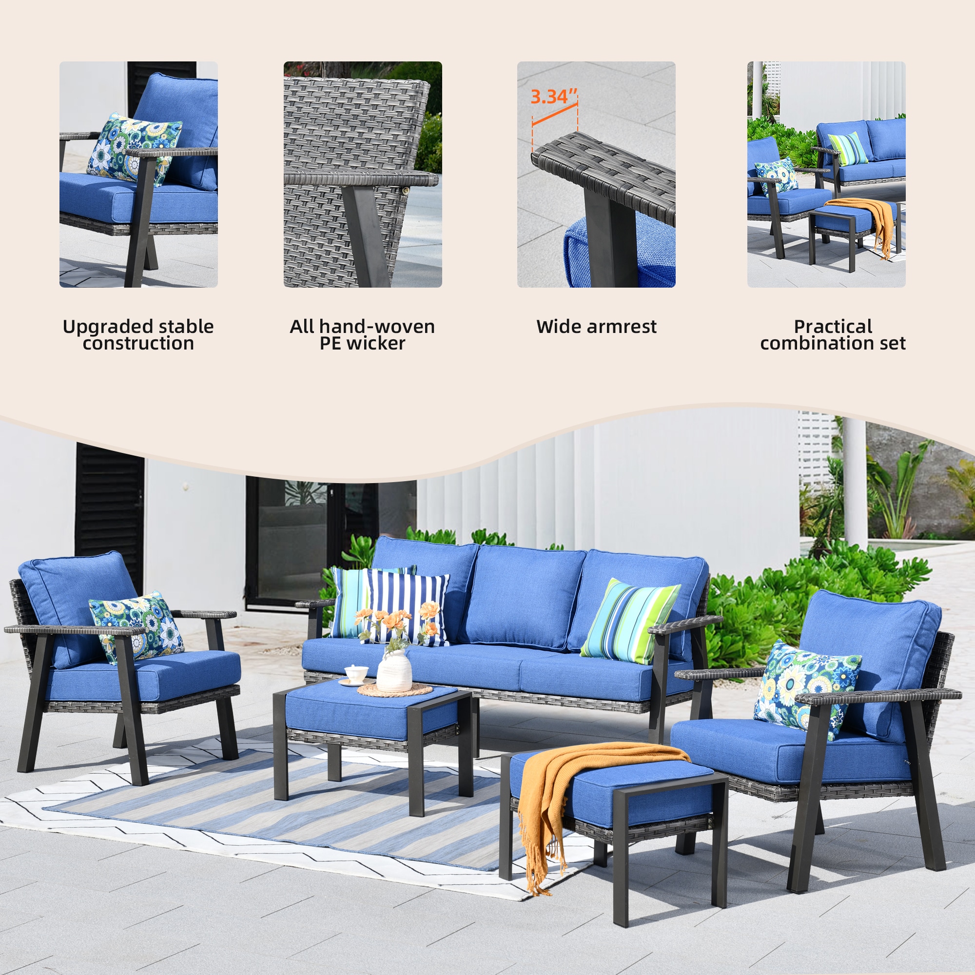 Pouuin SHW50TC05 Patio-Conversation-Sets - View #4