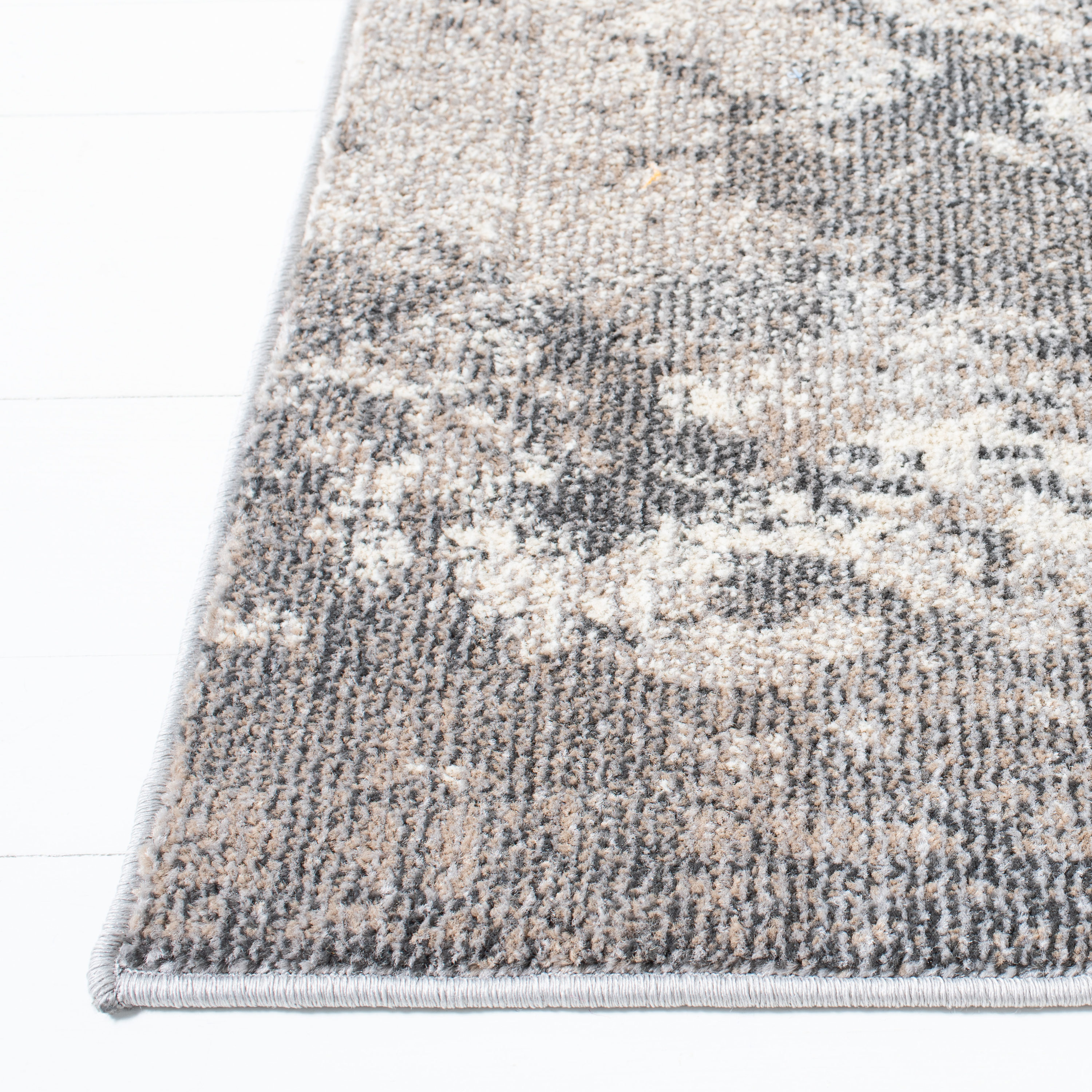 Elegant Gray Synthetic 8' x 10' Hand-Knotted Area Rug