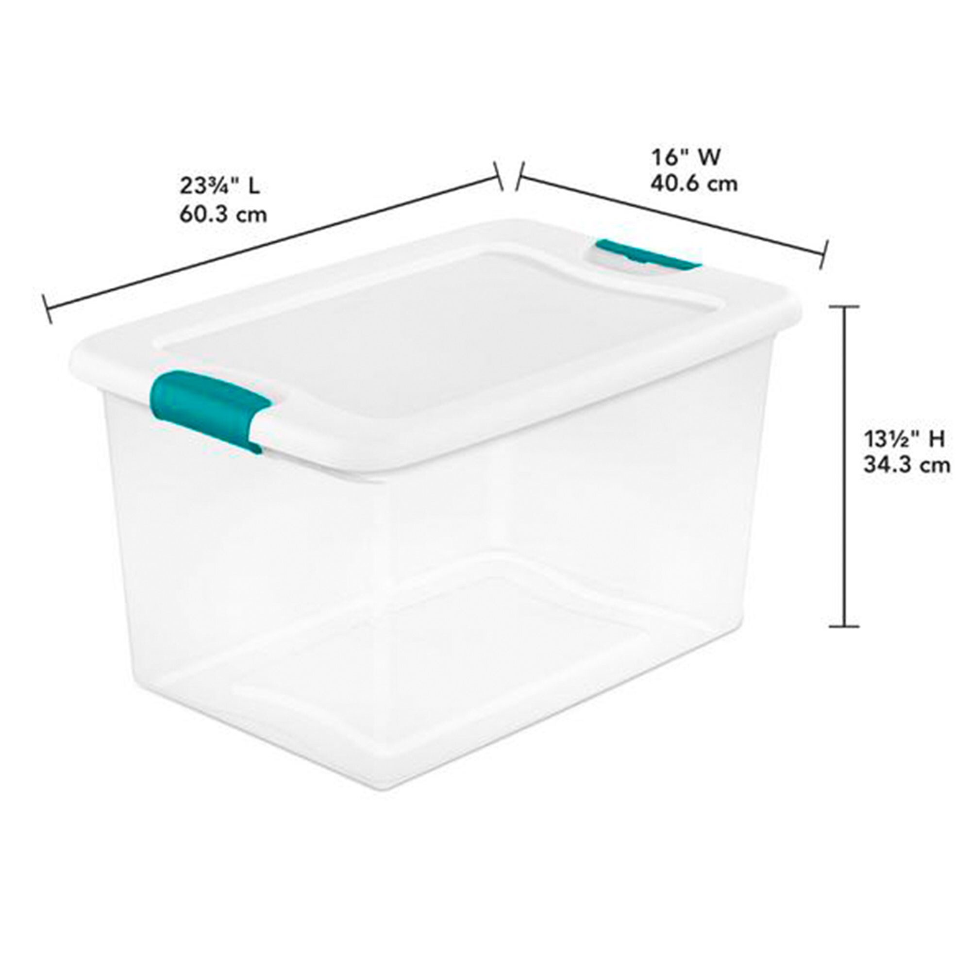 Sterilite Stackable 56 Quart Storage Tote, Clear with Marine Blue Lid (24  Pack), 1 Piece - Fry's Food Stores