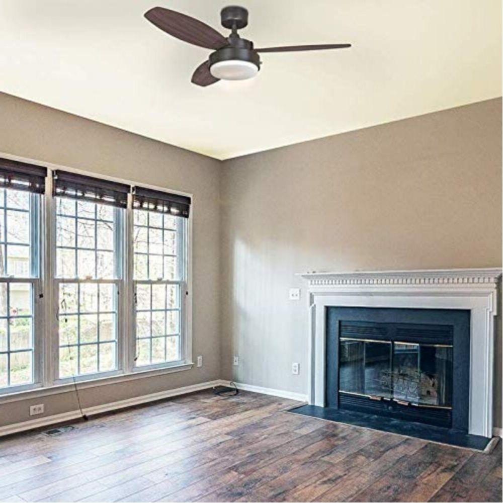 42" Oil Rubbed Bronze Ceiling Fan with Light Brown Blades