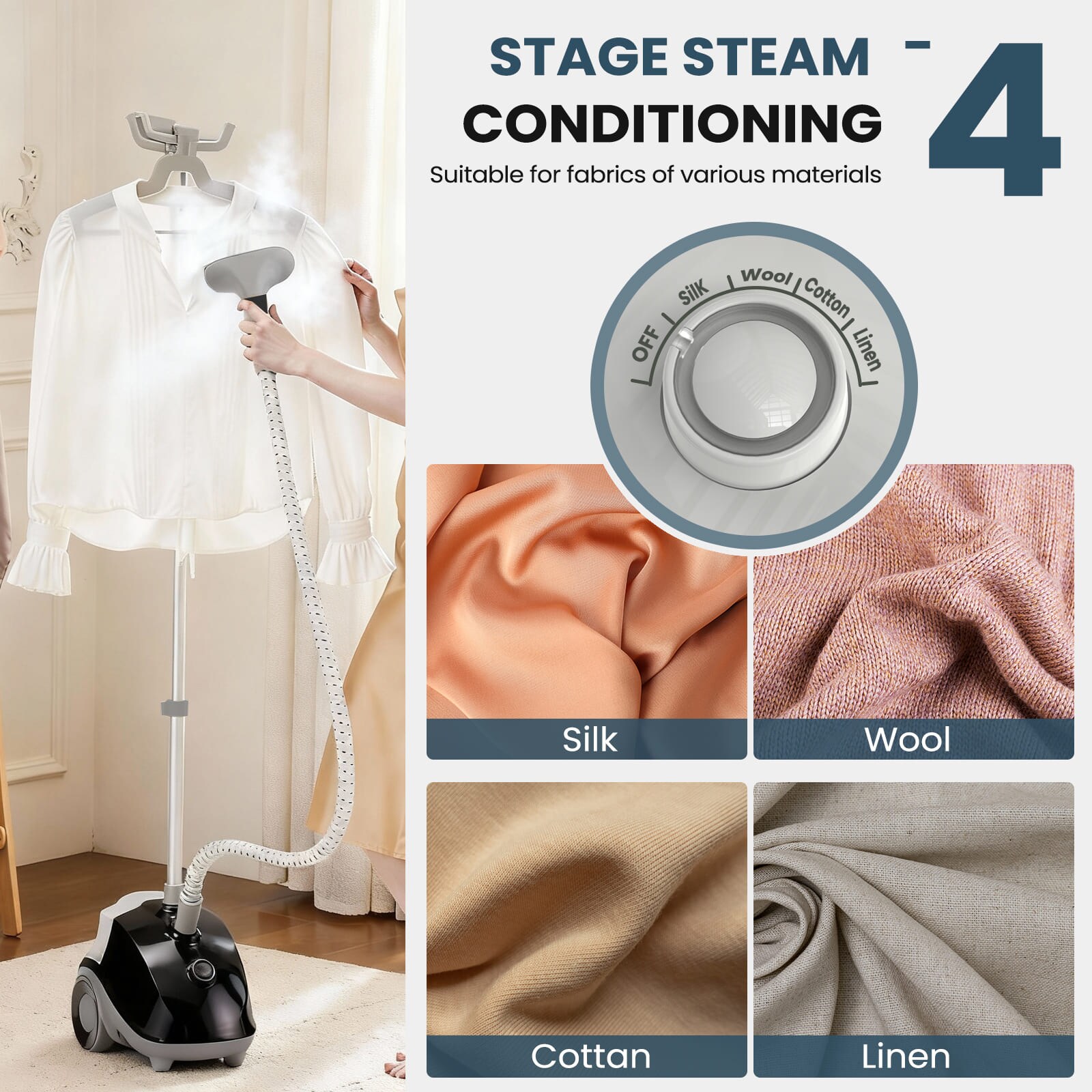 Sweetcrispy L-EAM-GTJ-GS70-BK Fabric-Steamers - View #7