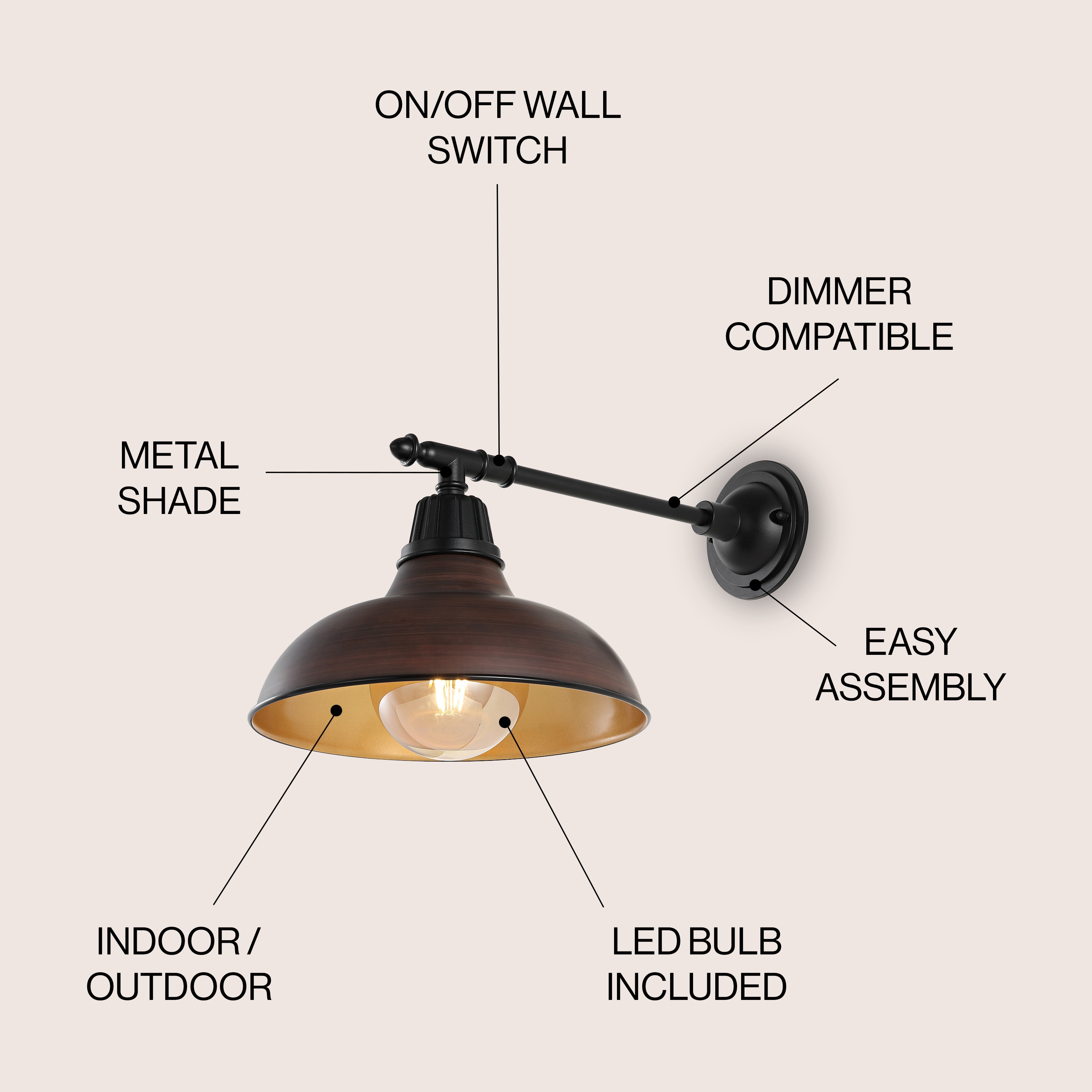 JONATHAN  Y JYL7615G Outdoor-Wall-Lighting - View #3