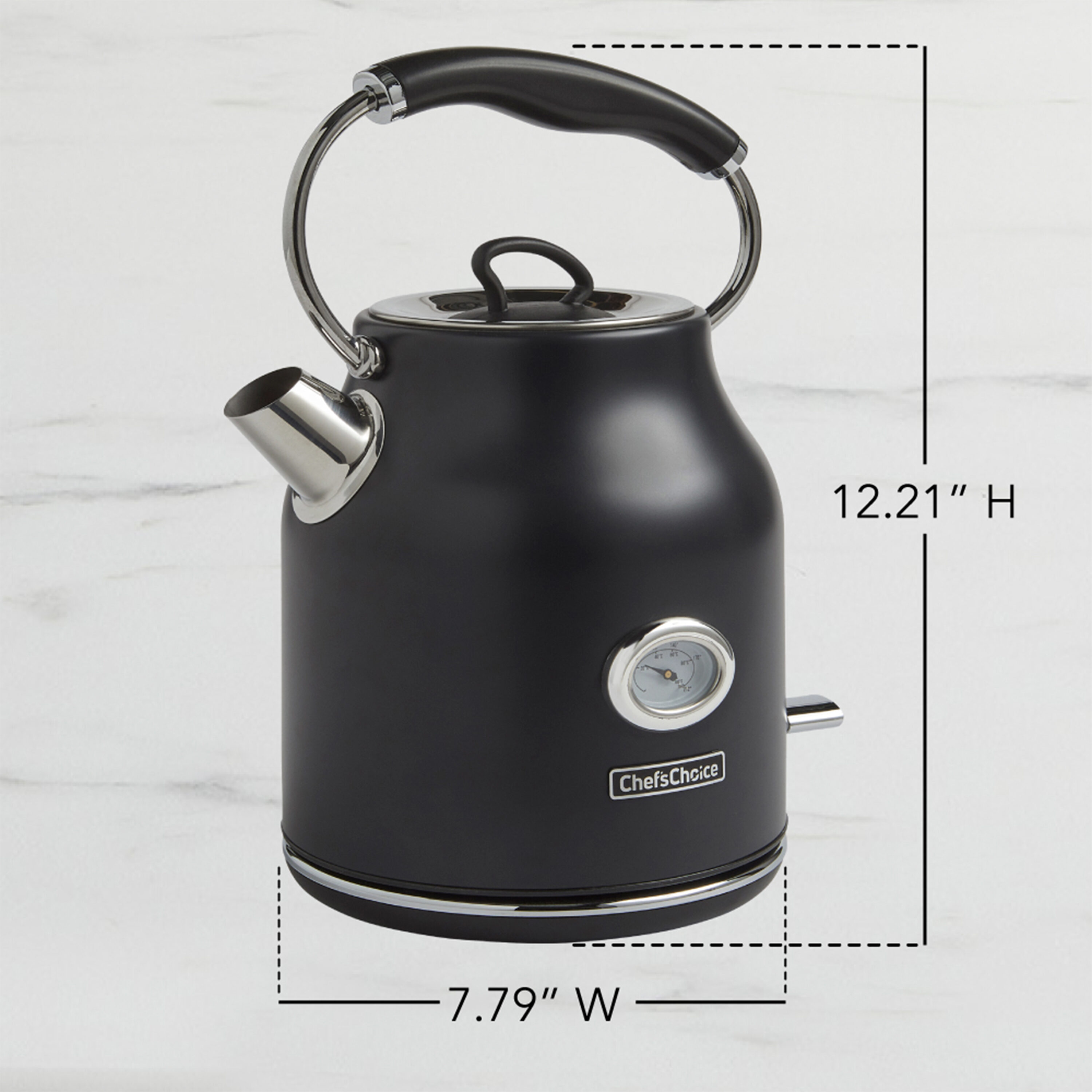 Chef SChoice Matte Black 7 Cup Corded Manual Electric Kettle At Lowes Com   64049442 