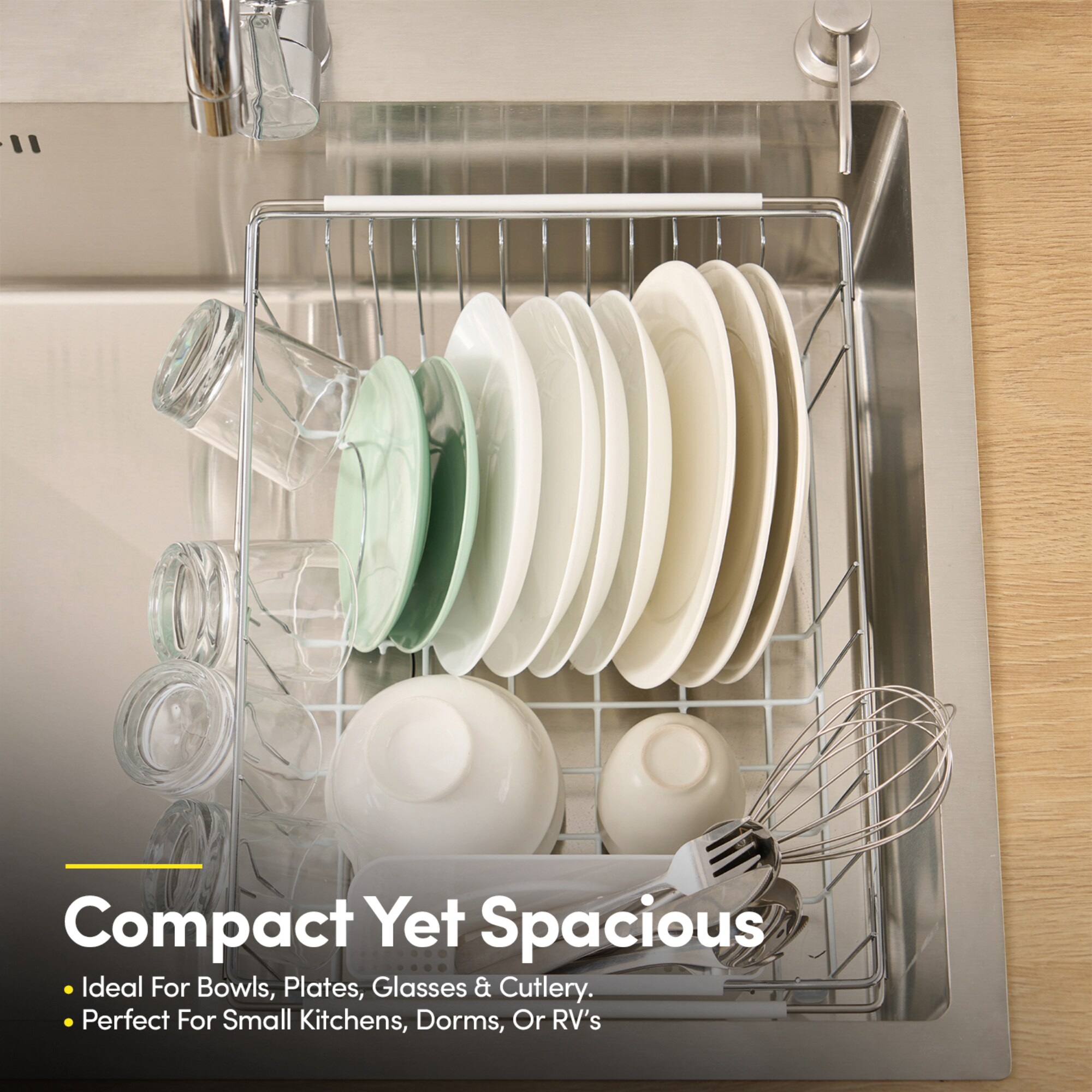 Sweet Home Collection LOW-2PC-EXP-DISH-WH Dish-Racks-Trays - View #6