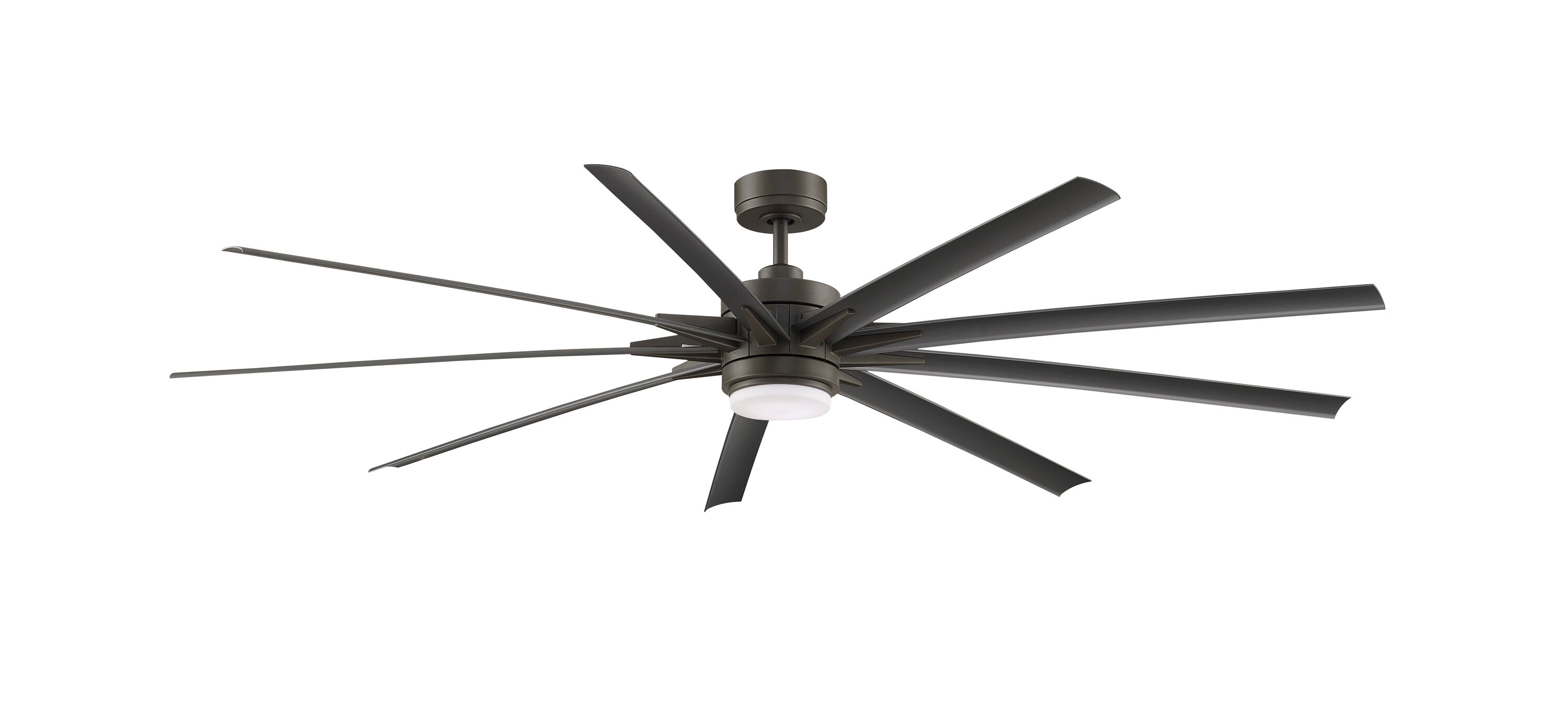 Fanimation Odyn 84-in Matte Greige with Weathered Wood Blades Color-changing Integrated LED Indoor/Outdoor Smart Ceiling Fan with Light and Remote (9-Blade) FPD8159GRW Sansujyuku sansujyuku.com