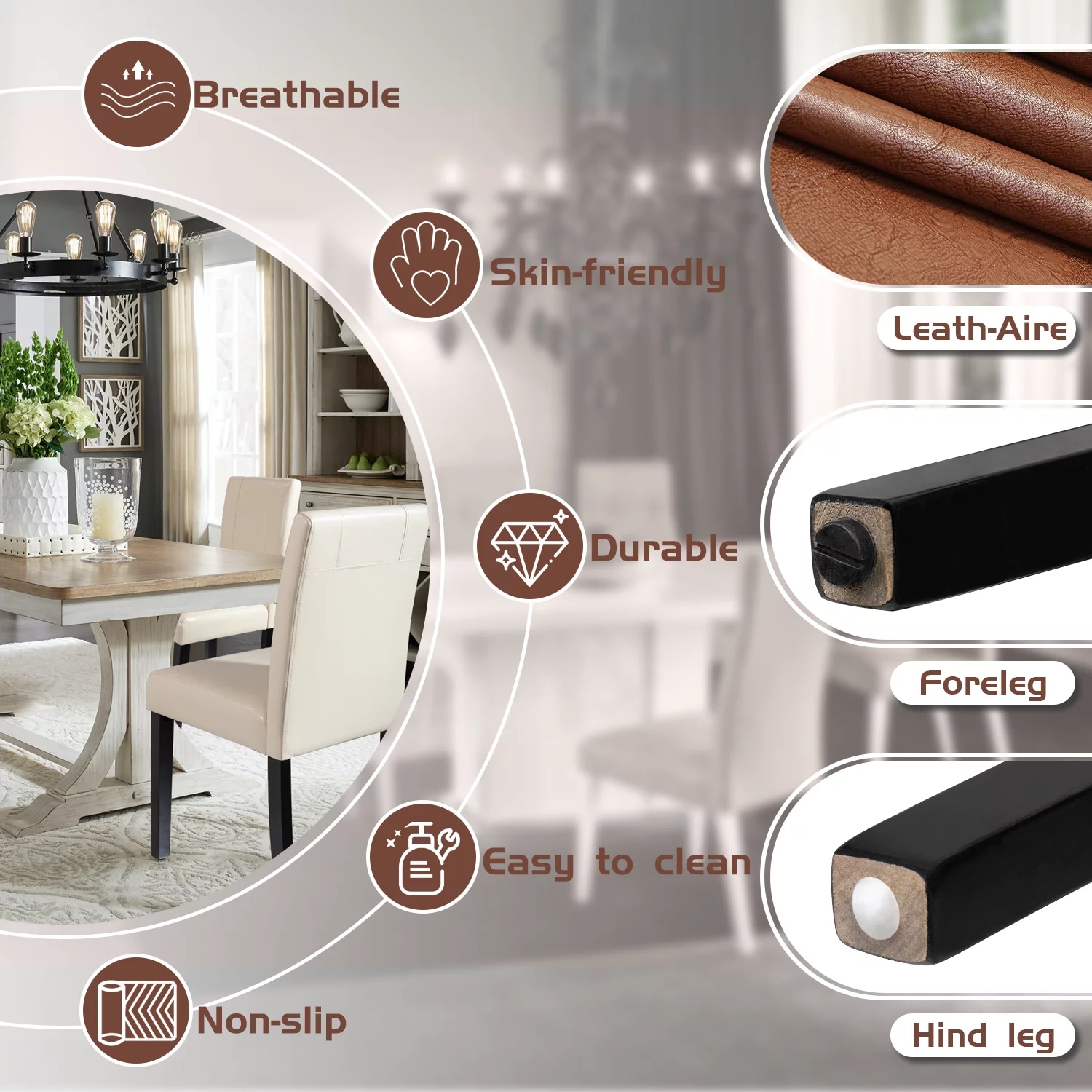 Vineego LS-DC201P8-4 Dining-Chairs - View #5