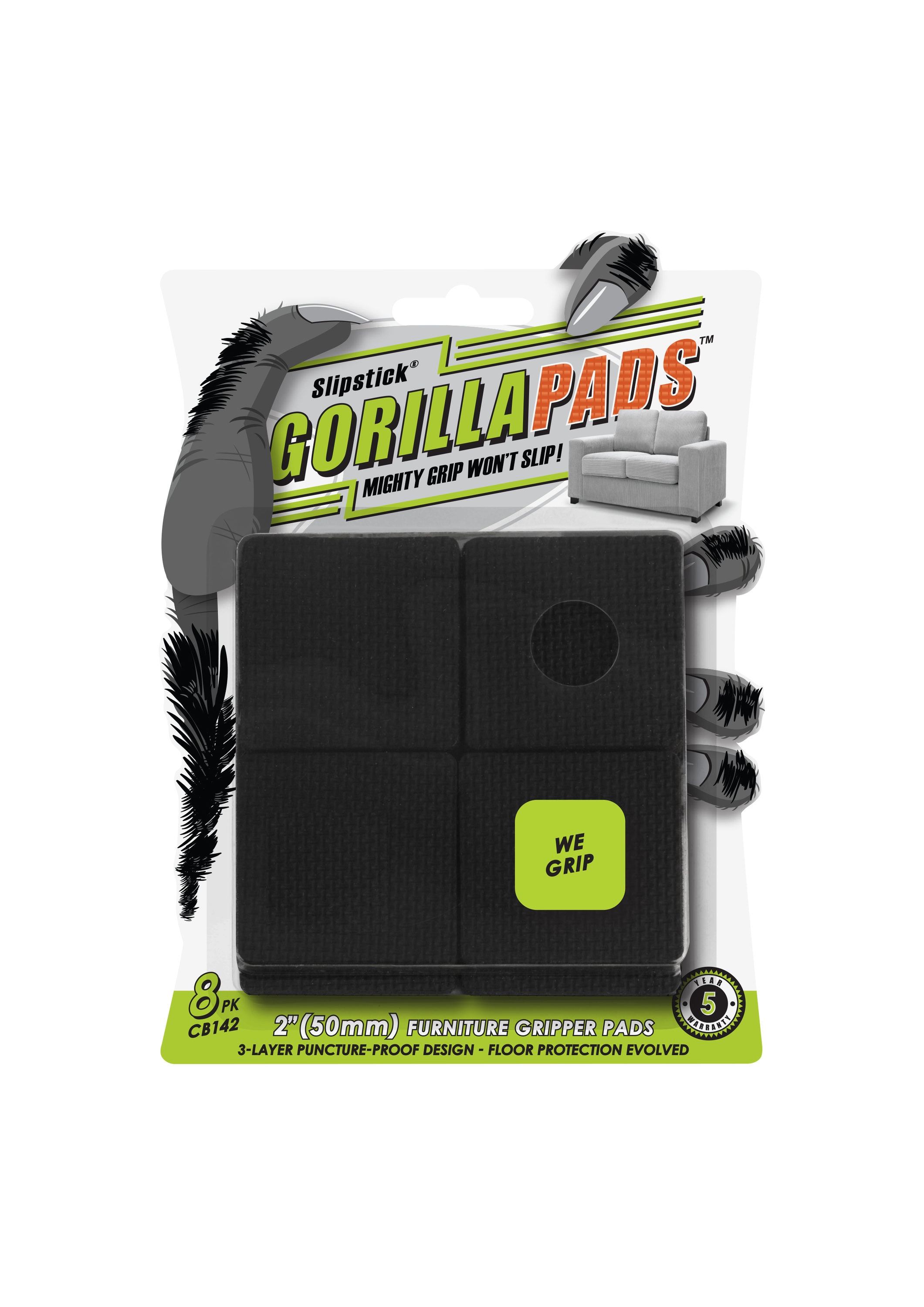 Hills Point Industries, LLC Gorilla Grip 8 Pack Extra Strong Patented  Grippers for Rugs, Washable Dual
