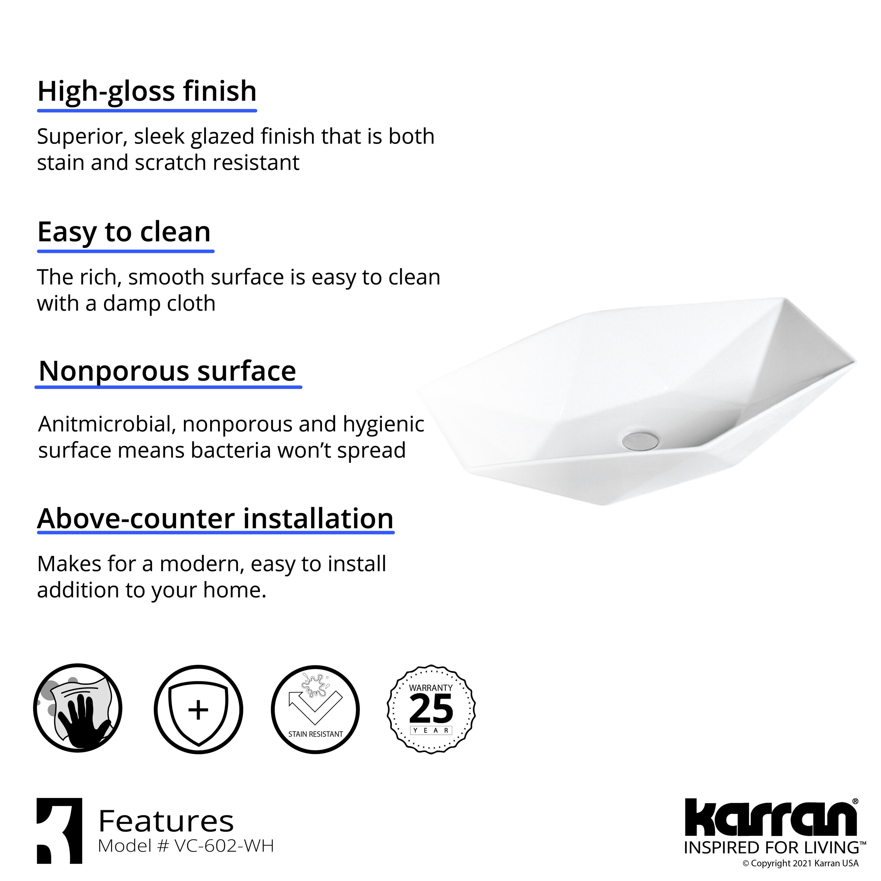Karran VC-602-WH Bath-Sink - View #4