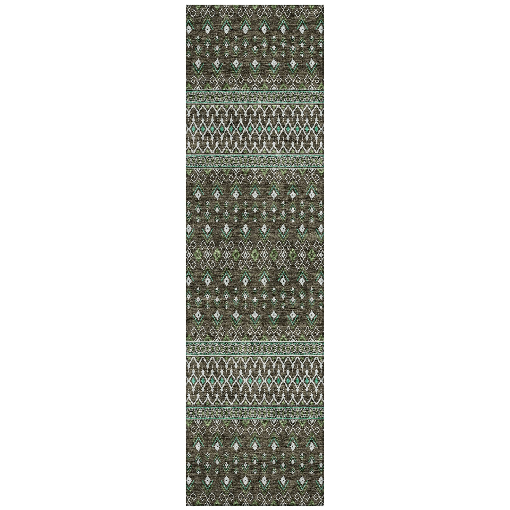 Addison Rugs ACN708BR2X8 Chantille ACN708BR 2 x 7 (ft) Polyester Brown Rectangular Indoor/Outdoor Geometric Machine washable Area rug