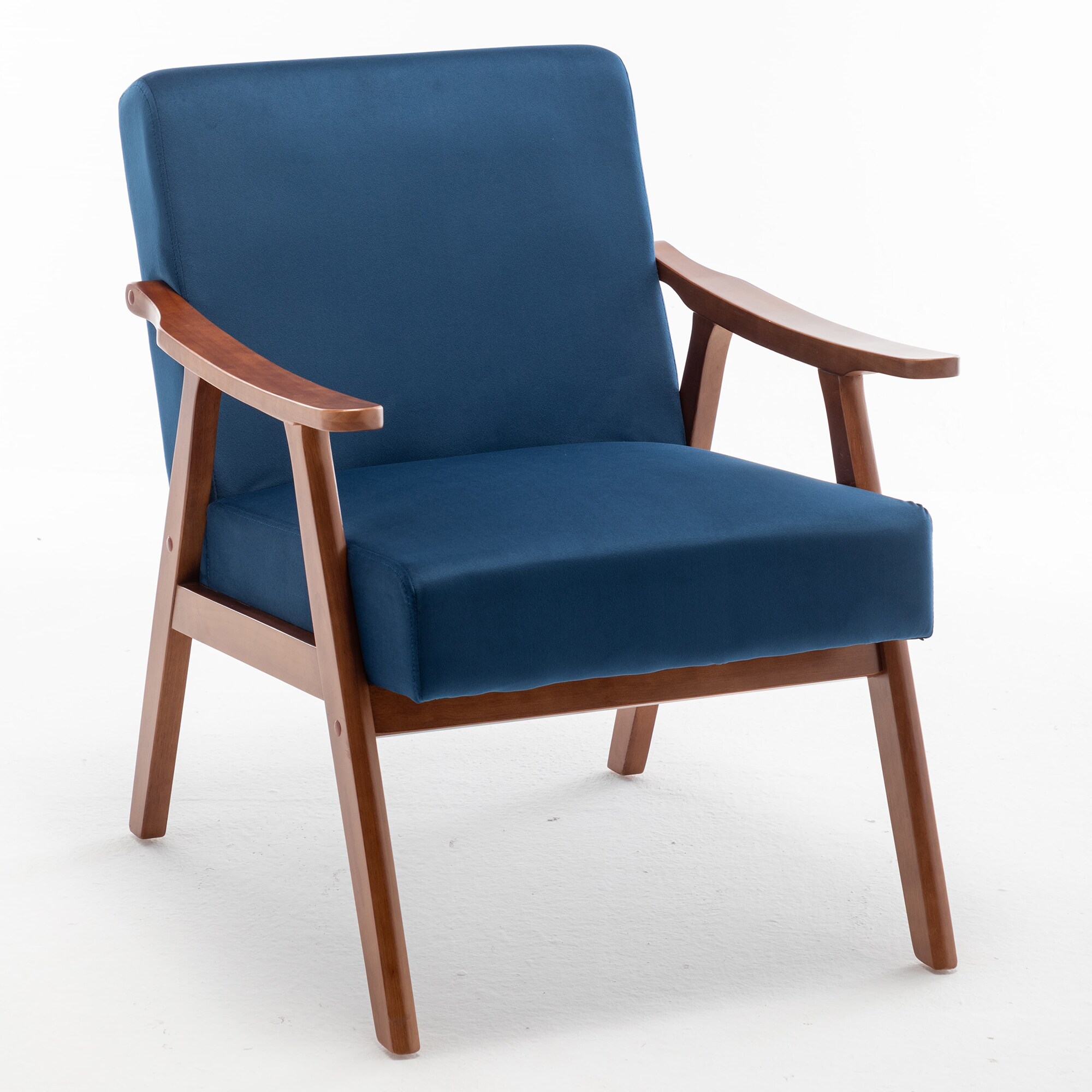 Sumyeg WF-HW66470WH-4-LA Mid-Century Modern Chair Midcentury Blue Velvet Accent Chair