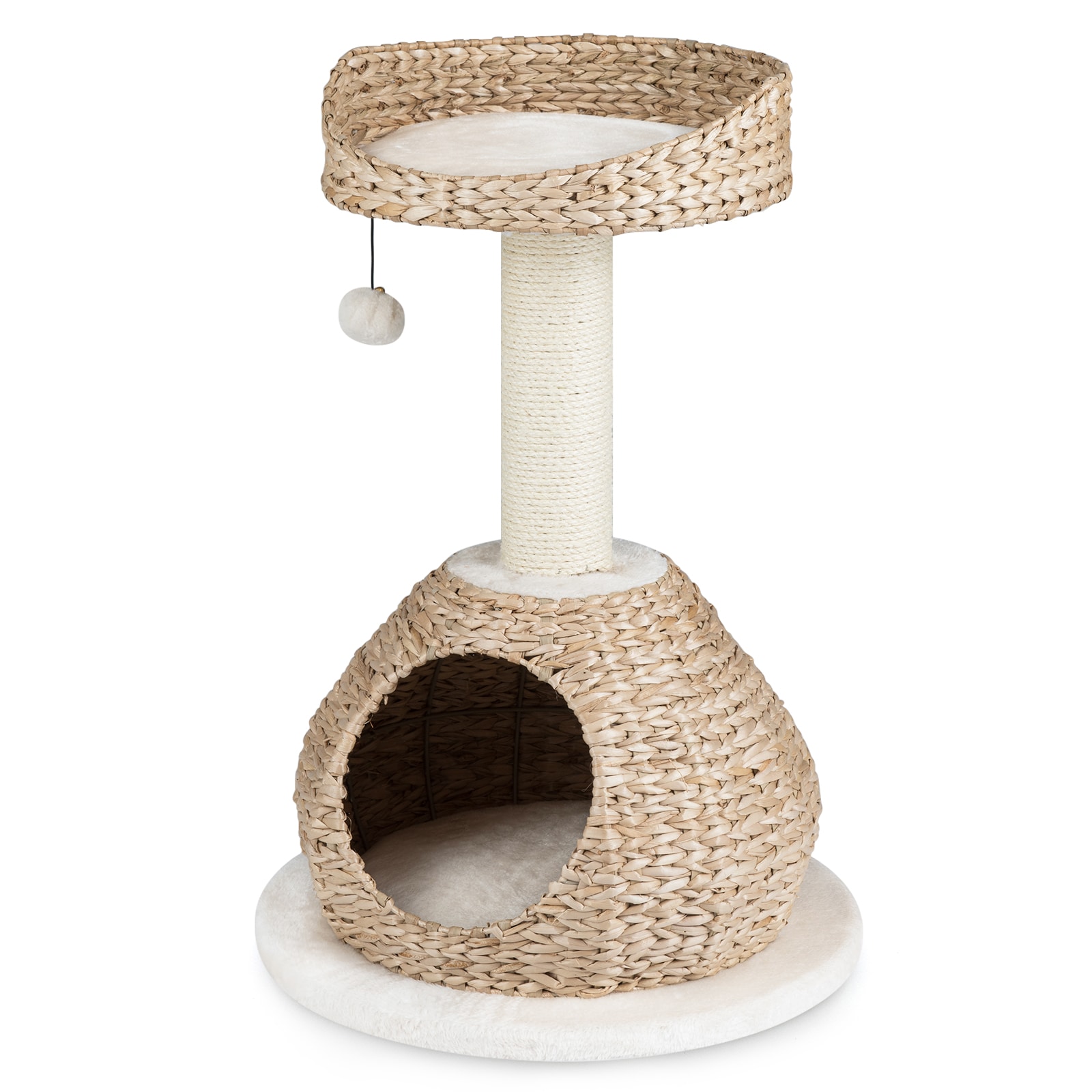 Slickblue - Multi Level Cat Tree Condo Scratching Post (28 x 19 Inch) Coffee/White Cat Activity C...