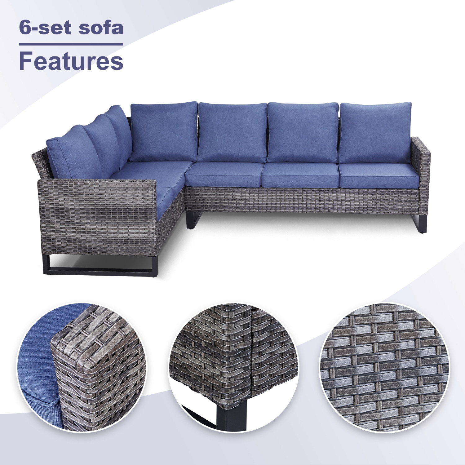 6 seater rattan discount corner sofa set