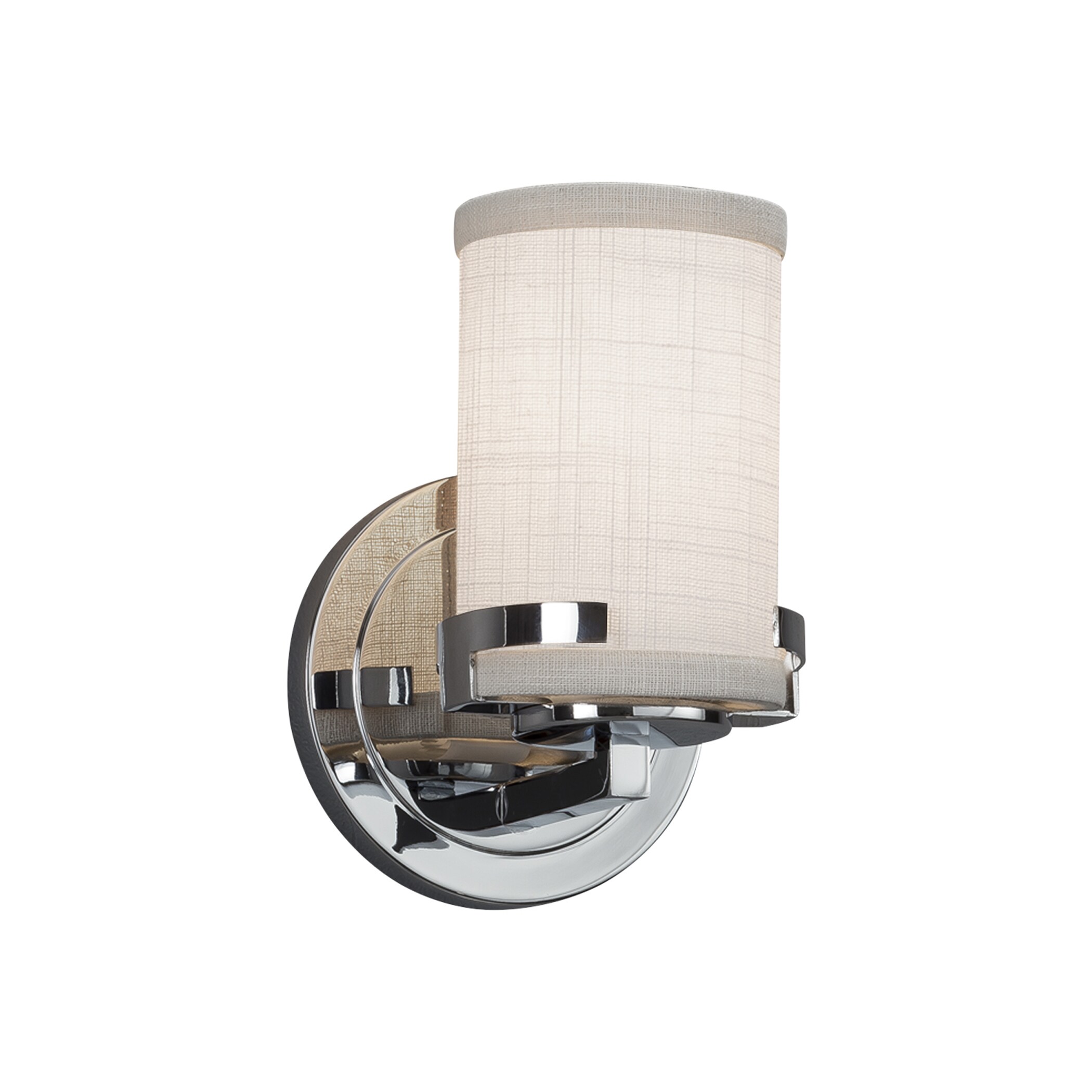Justice Design Group FAB-8451-10-WHTE-CR Textile 5-in W 1-Light Polished Chrome Transitional Wall Sconce